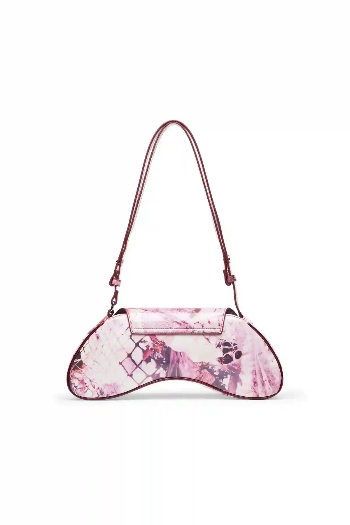 Pink Play-Shoulder bag in printed glossy PU