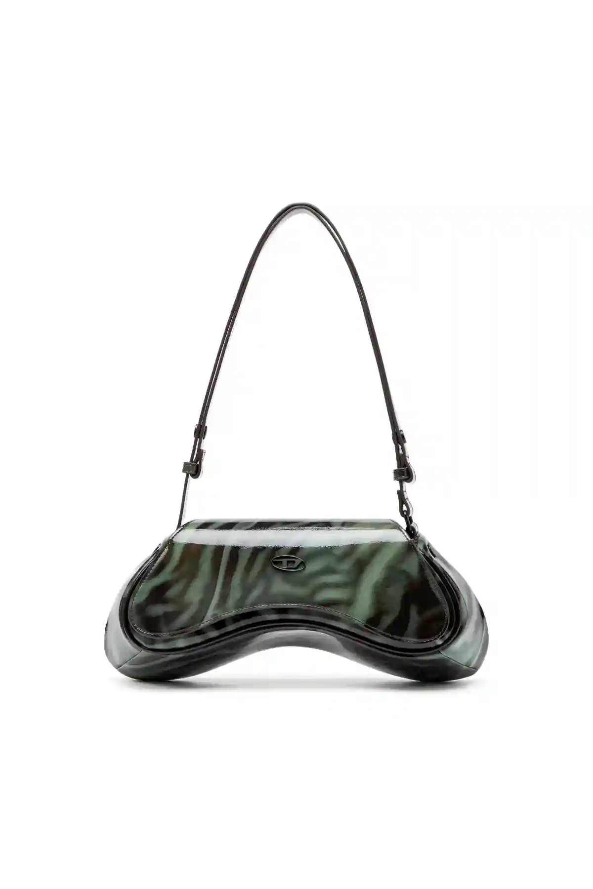 Multi Play-Shoulder bag in printed glossy PU