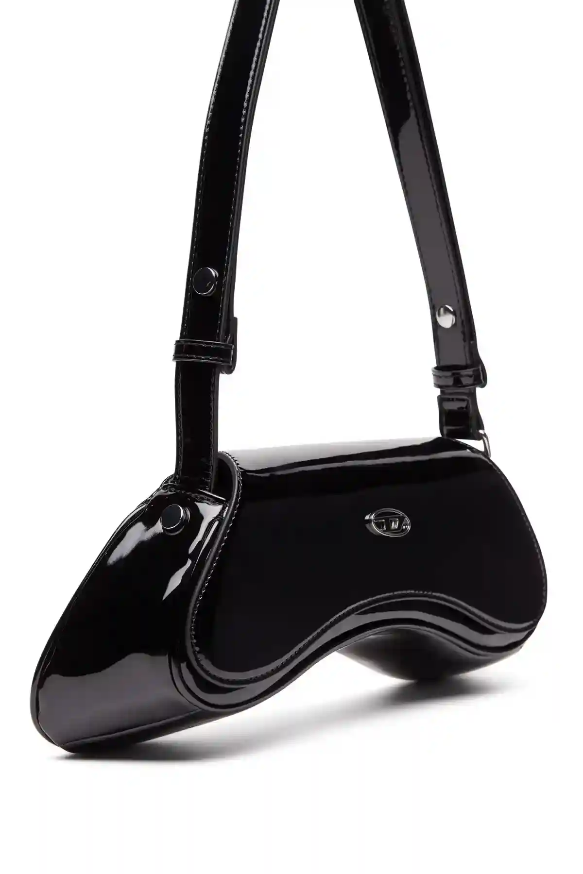Black Play-Glossy crossbody bag