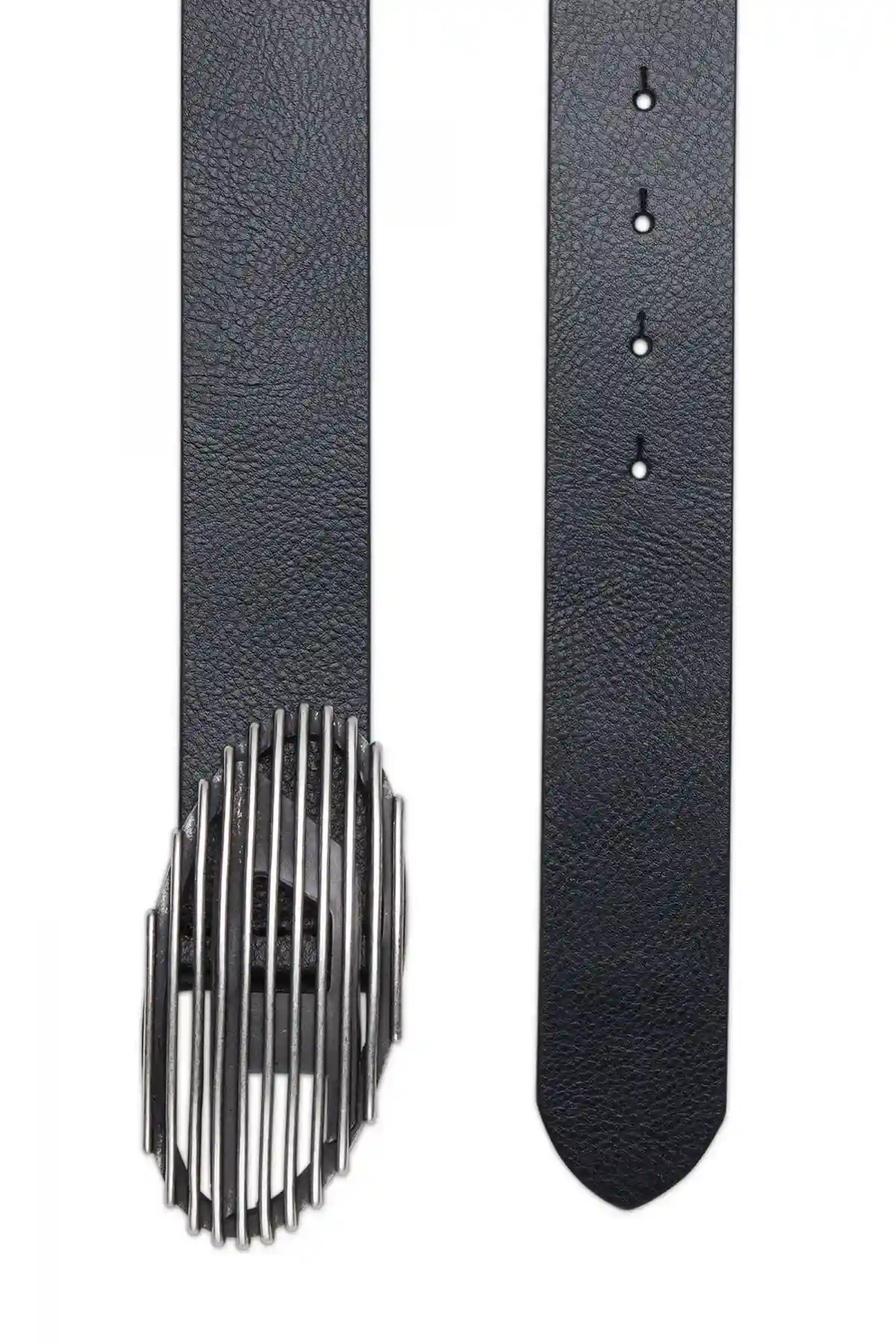 Black Leather belt with grill logo buckle