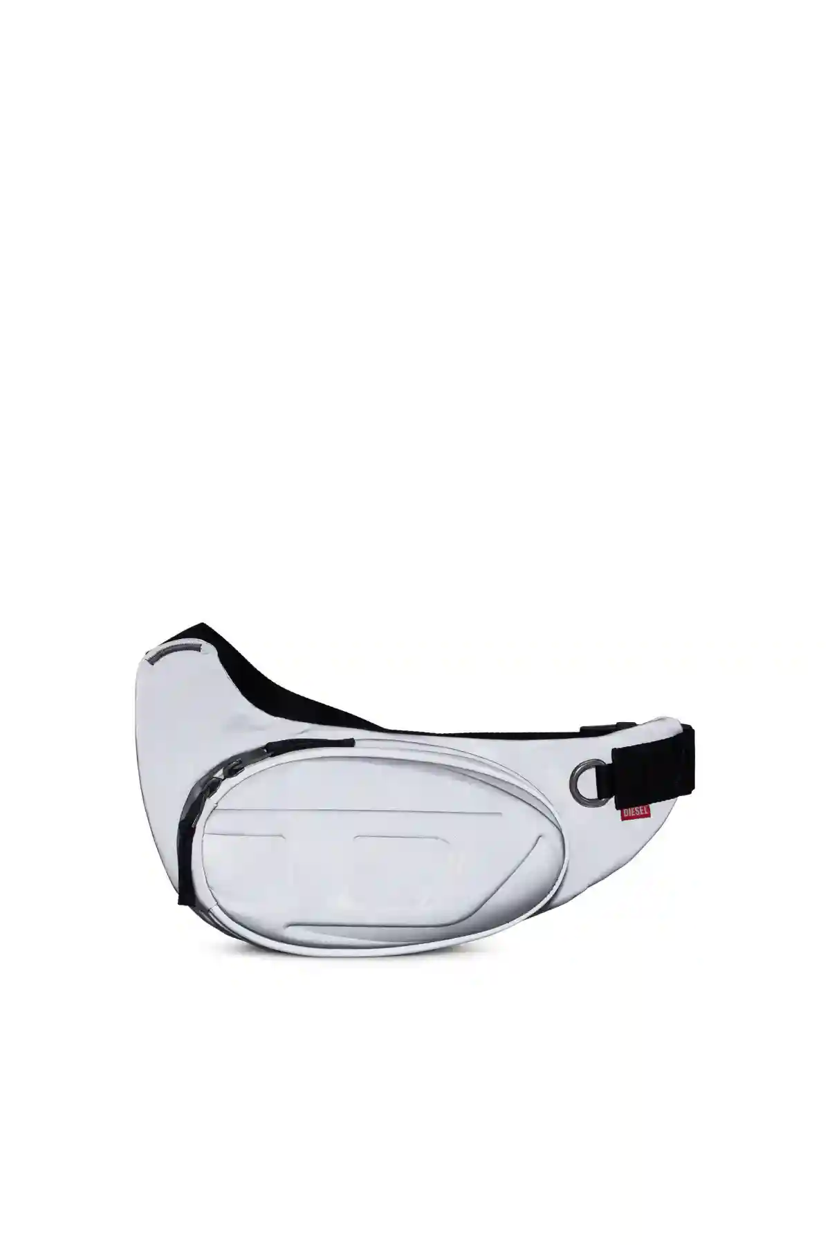 Silver 1DR-Pod-Hard shell sling bag in reflective fabric