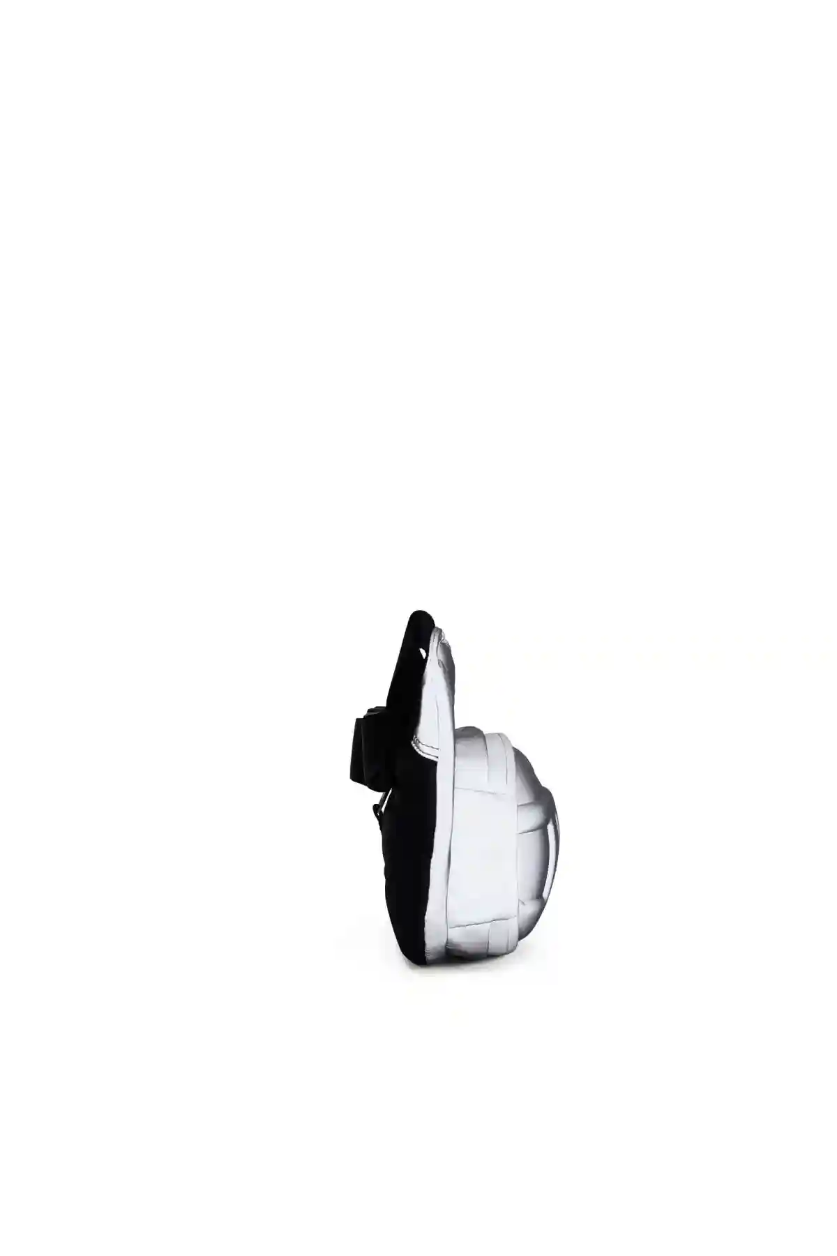 Silver 1DR-Pod-Hard shell sling bag in reflective fabric
