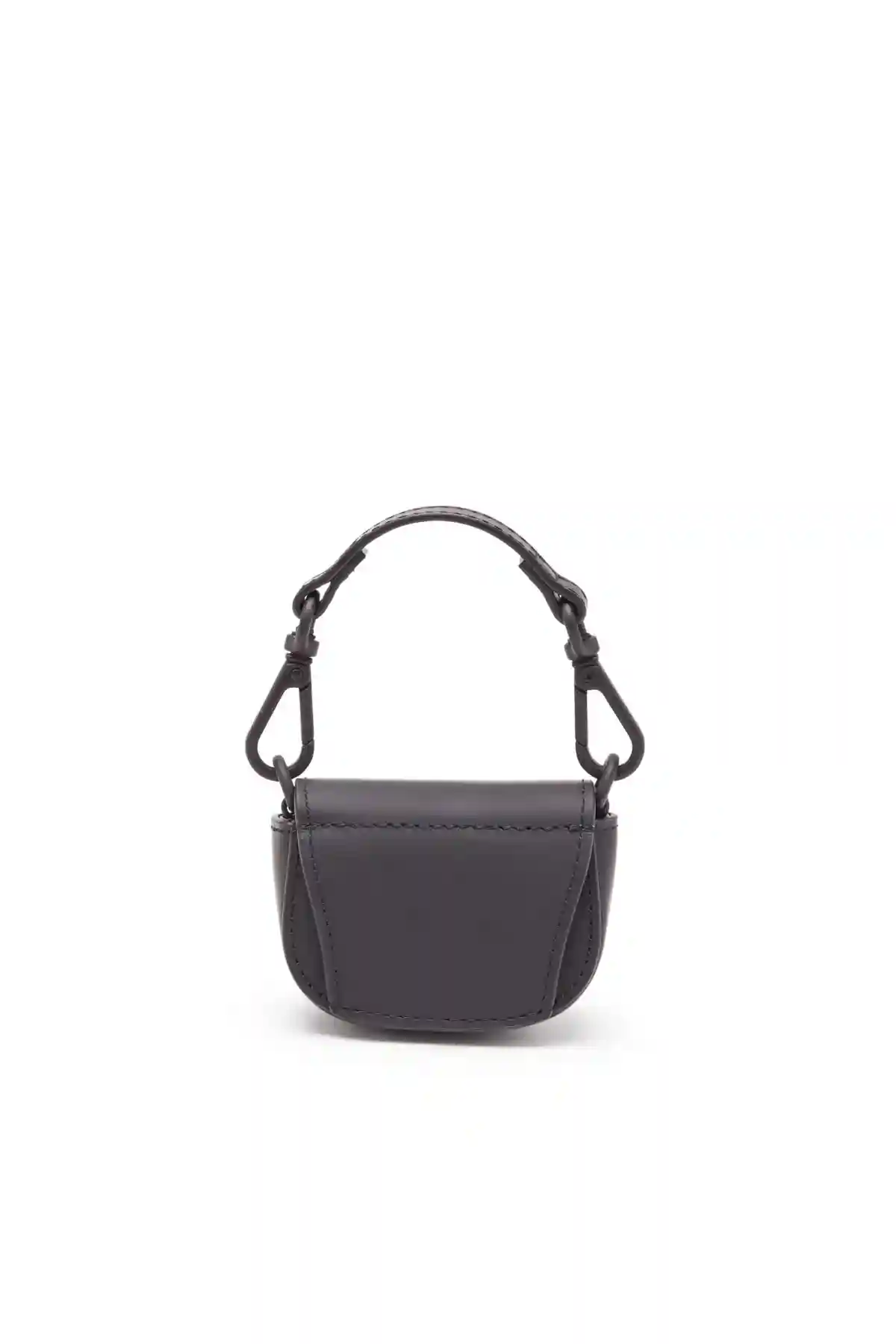 Black Iconic micro bag charm in matte leather