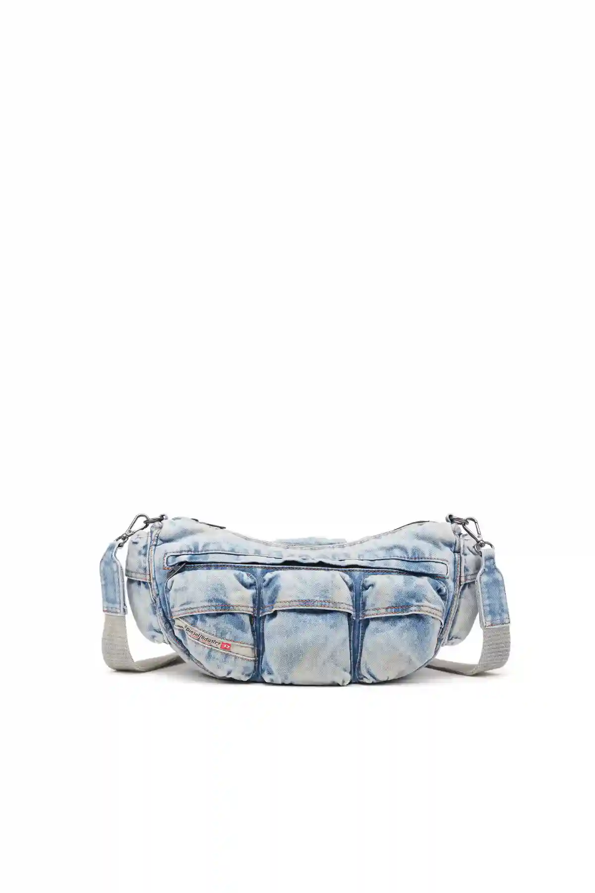 Light Blue Travel 3000-Multipocket bag in treated denim