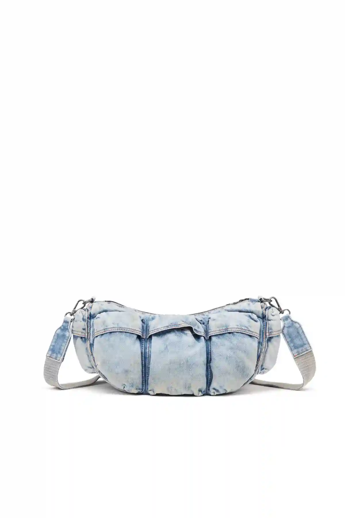 Light Blue Travel 3000-Multipocket bag in treated denim