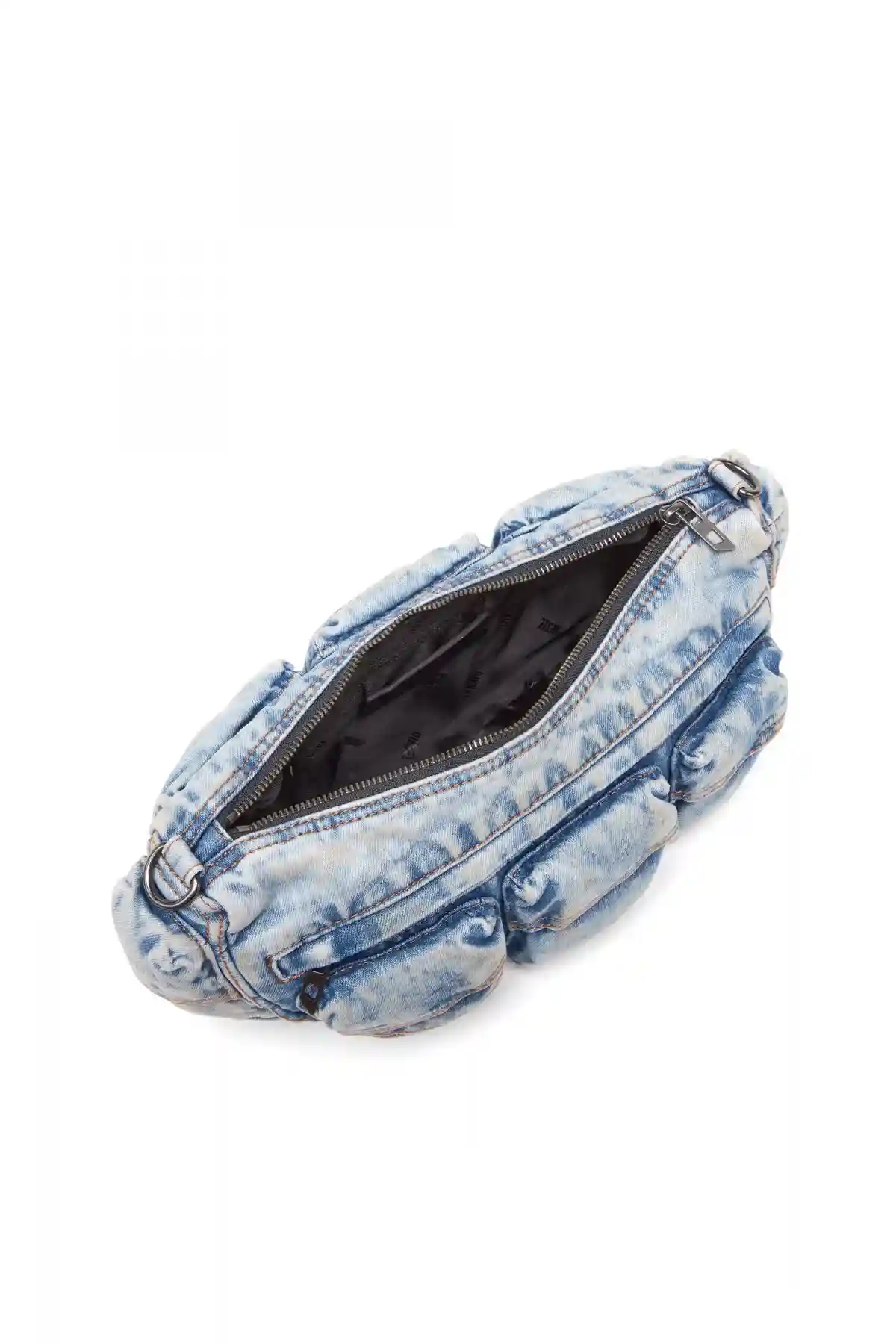 Light Blue Travel 3000-Multipocket bag in treated denim