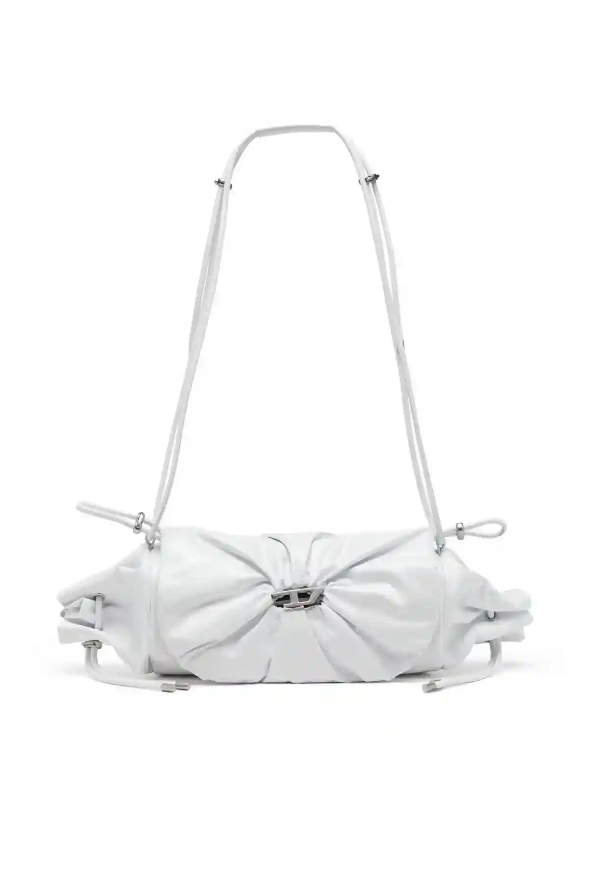 White Scrunch-D Shoulder M Shoulder Bags