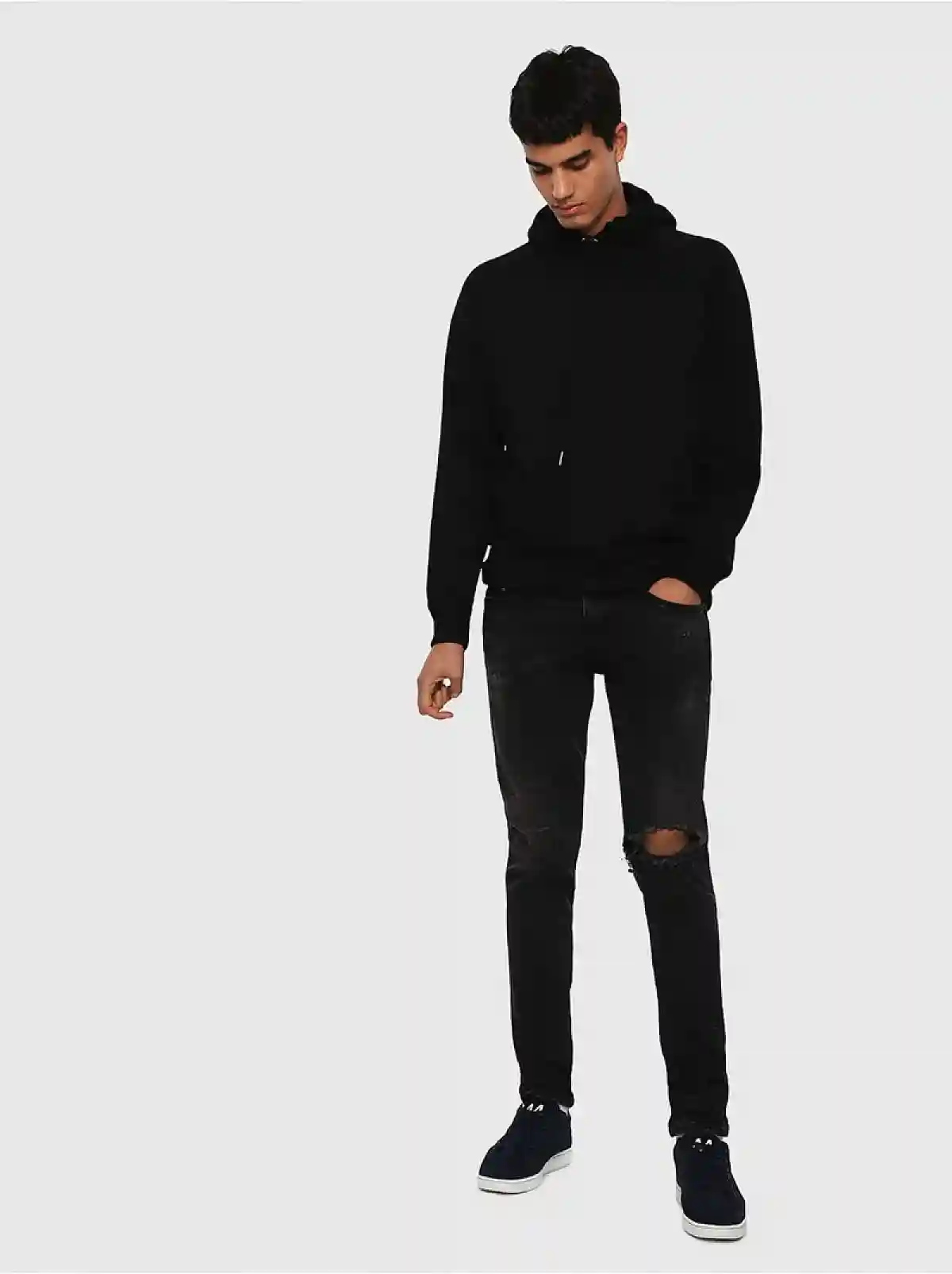 Black Low top sneakers in suede