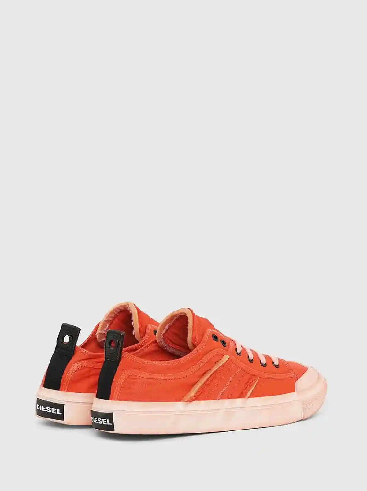 Orange Pigment-dyed sneakers in canvas