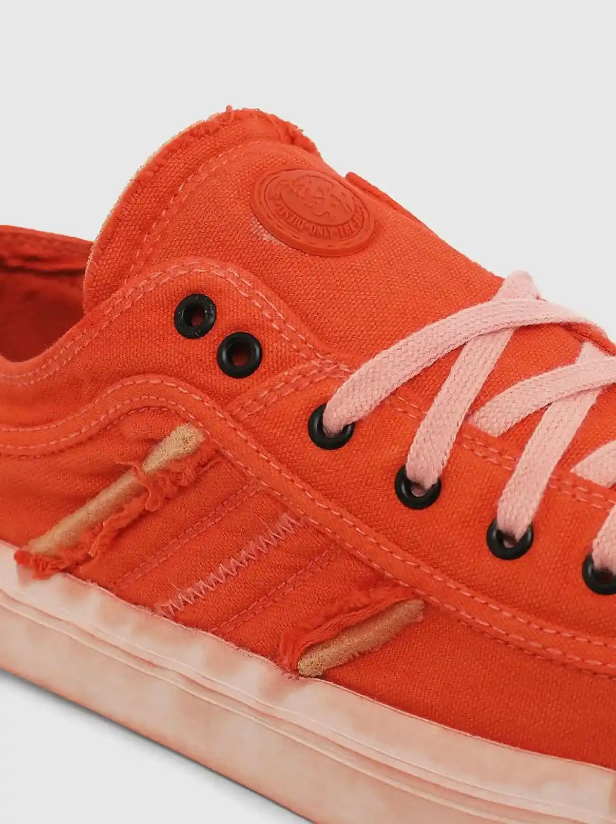 Orange Pigment-dyed sneakers in canvas
