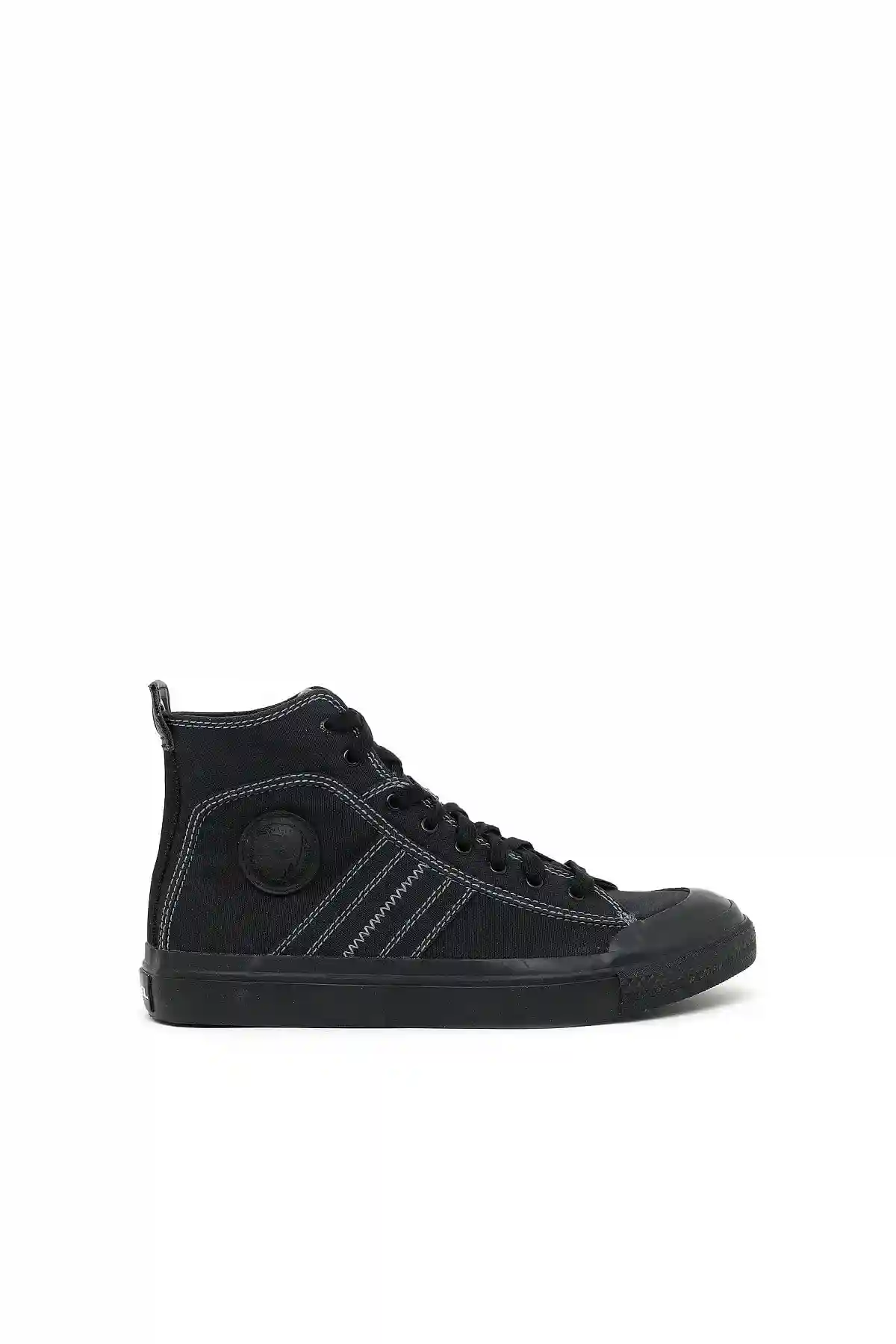 Black Mid top sneakers in bicolour canvas