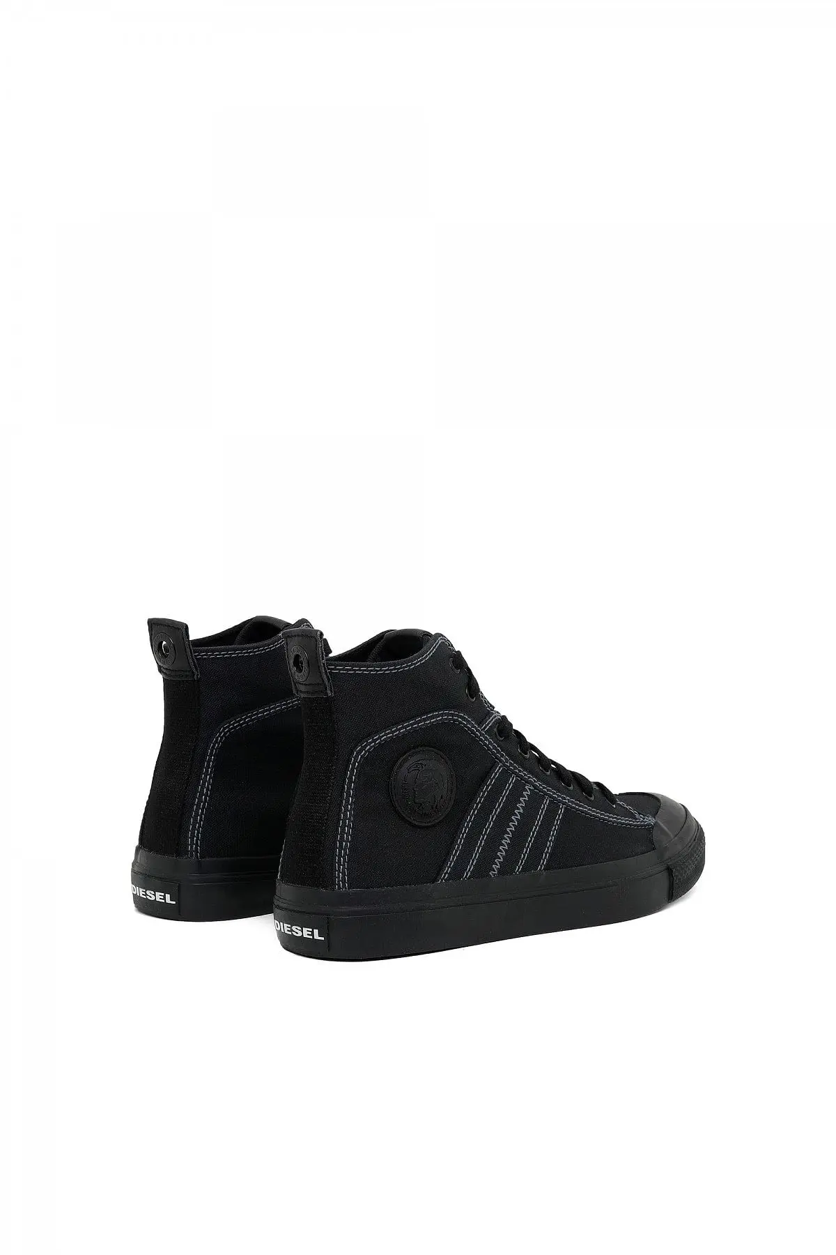Black Mid top sneakers in bicolour canvas
