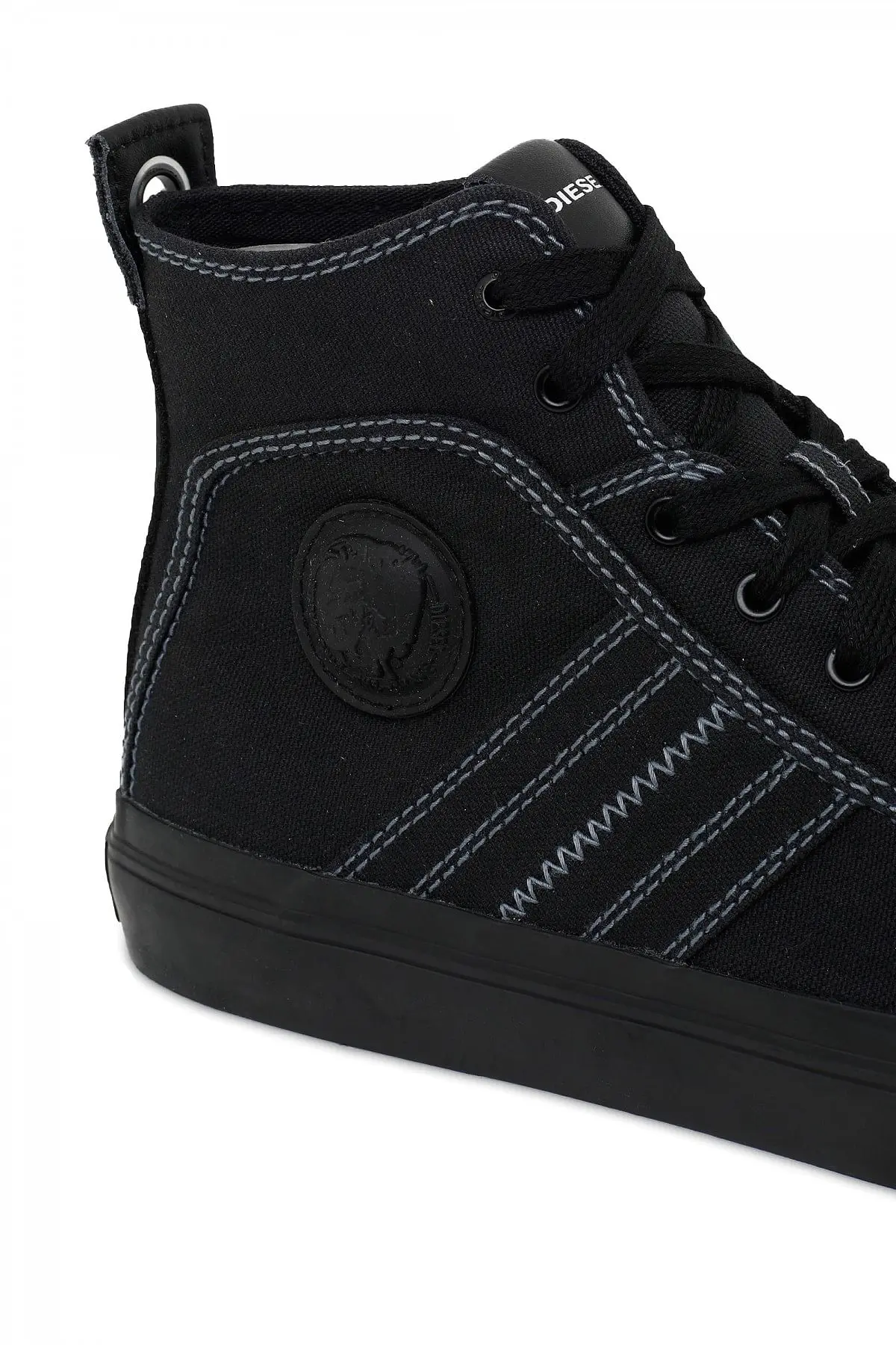 Black Mid top sneakers in bicolour canvas