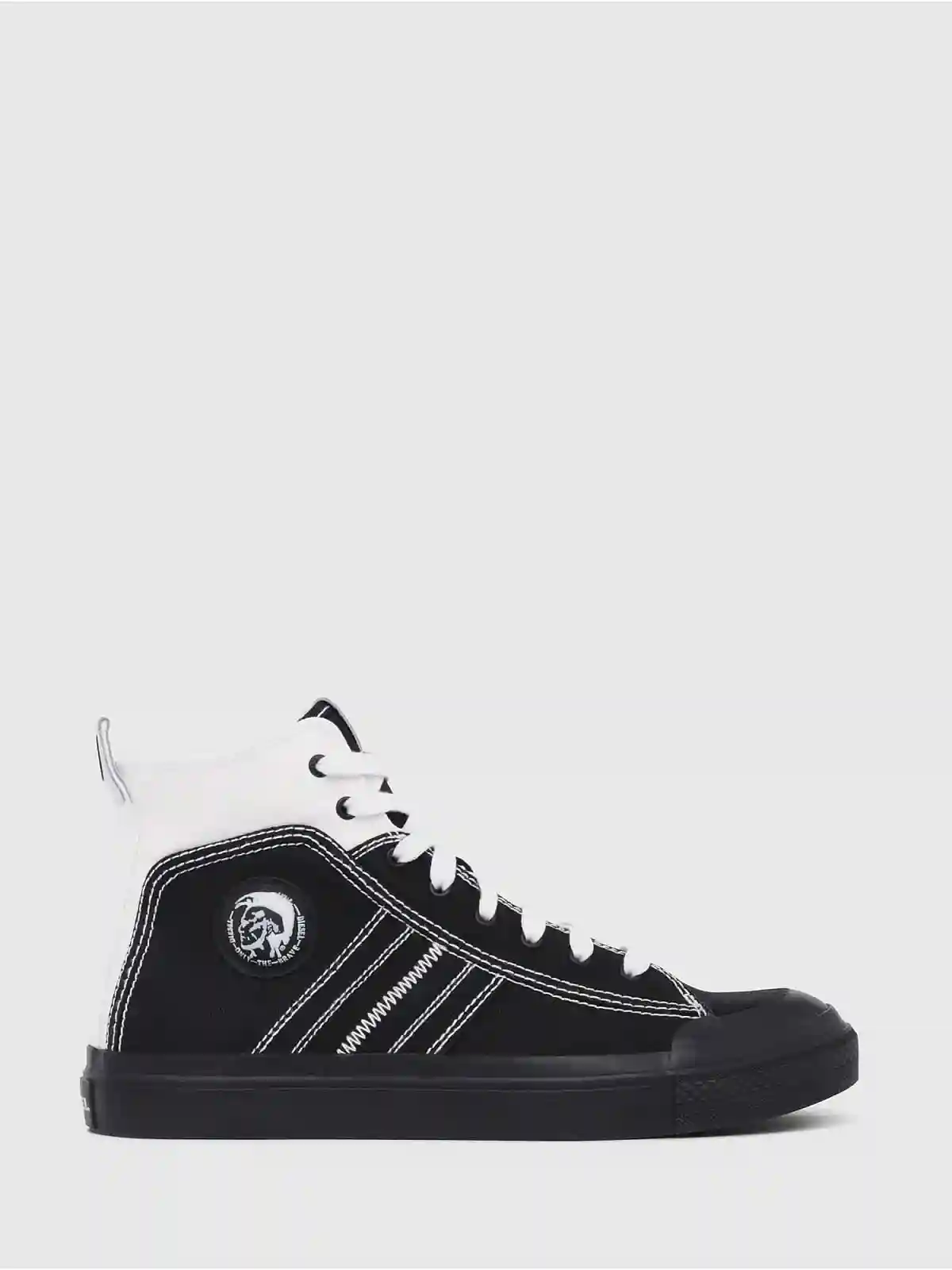 Black Mid top sneakers in bicolour canvas