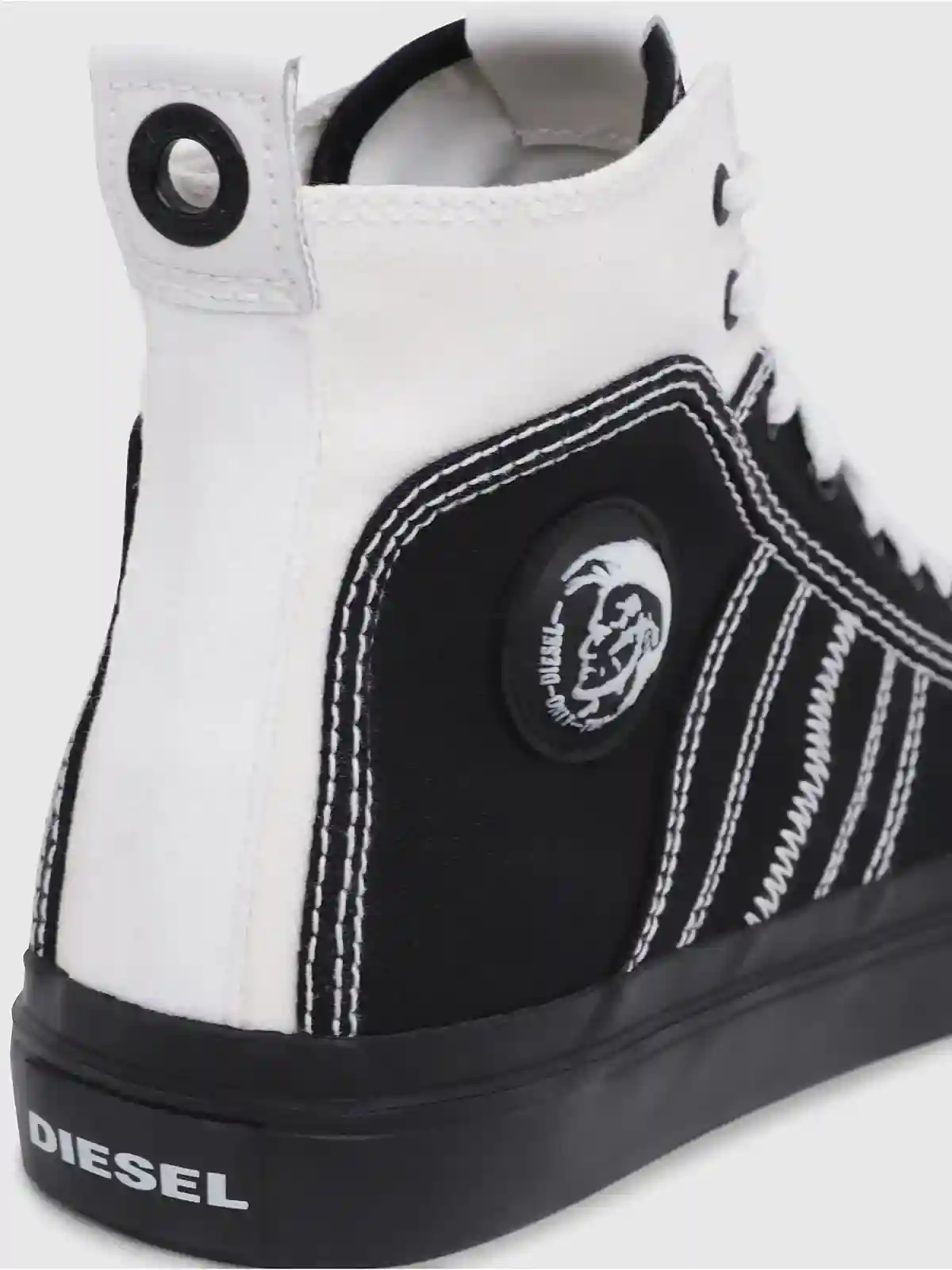 Black Mid top sneakers in bicolour canvas