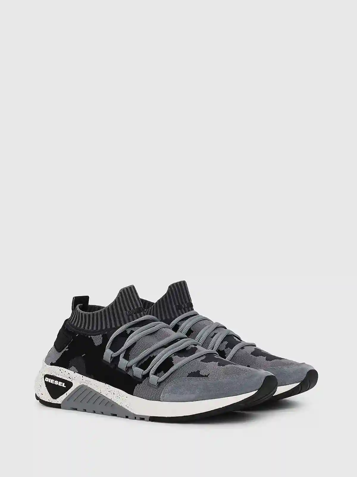 Grey Slip-on sneakers in camouflage knit