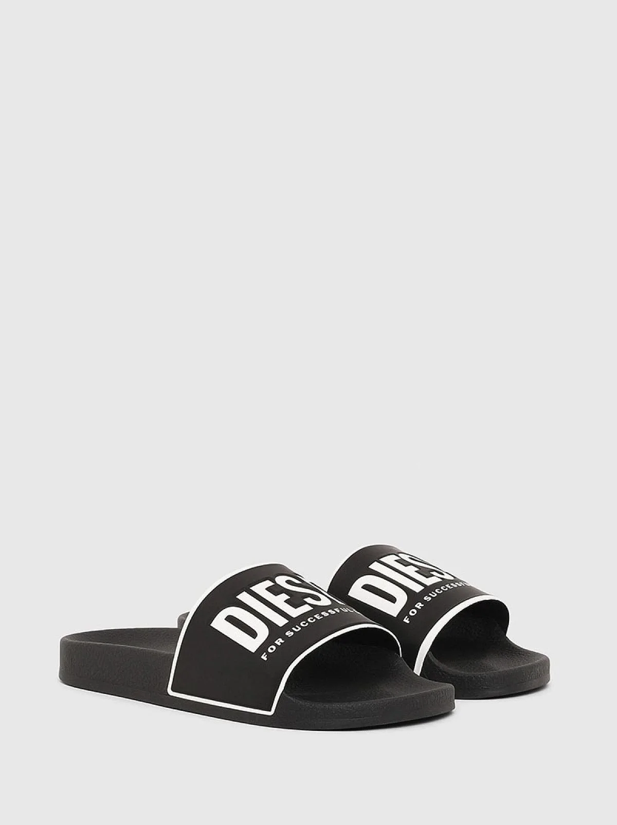 Black Pool slides with logo print