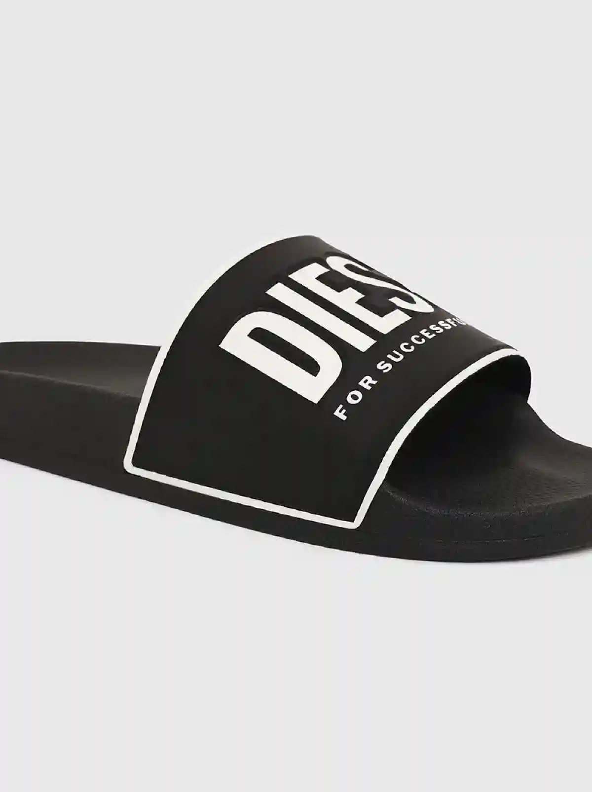 Black Pool slides with logo print