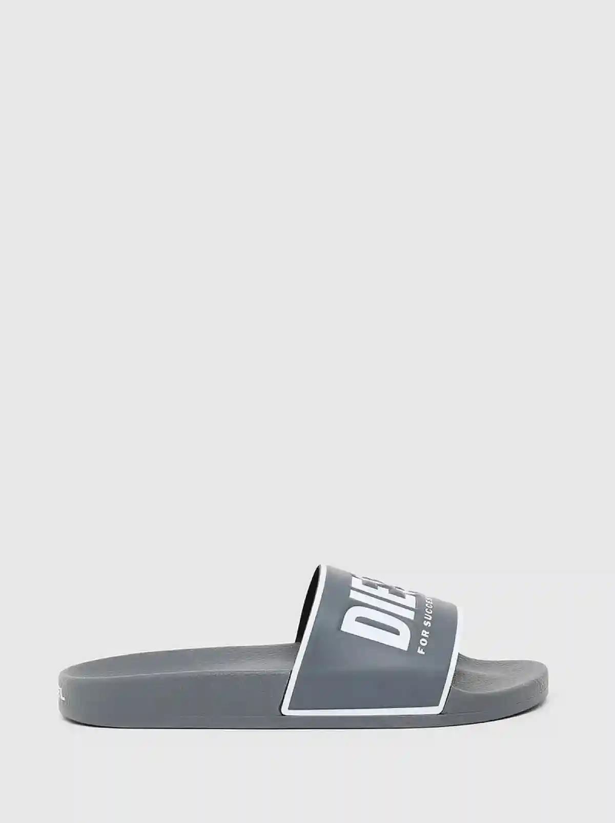 Grey Pool slides with logo print