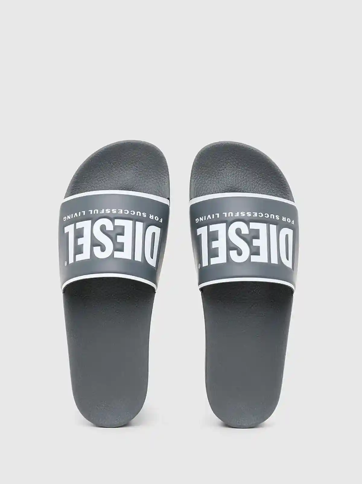 Grey Pool slides with logo print