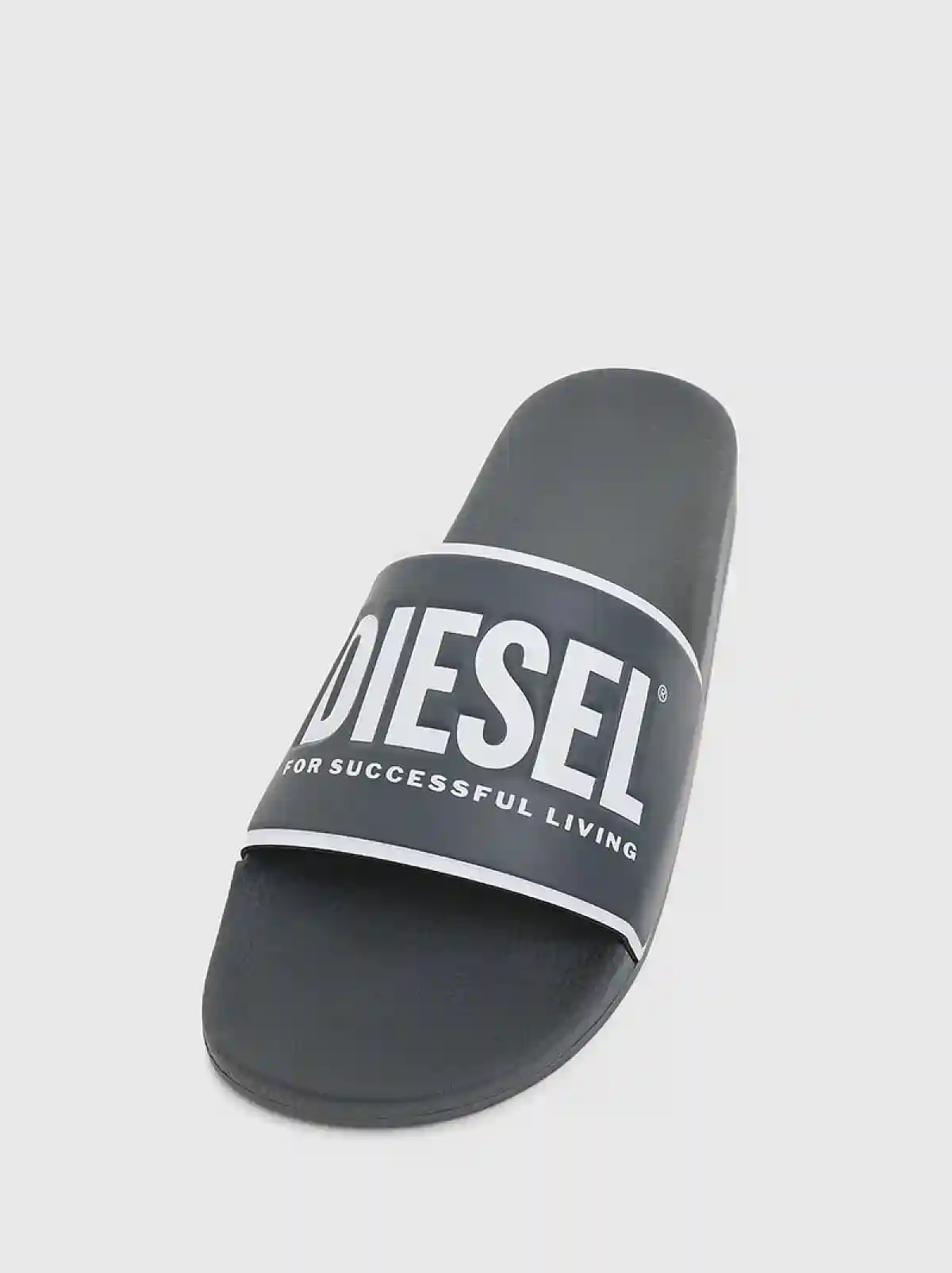 Grey Pool slides with logo print