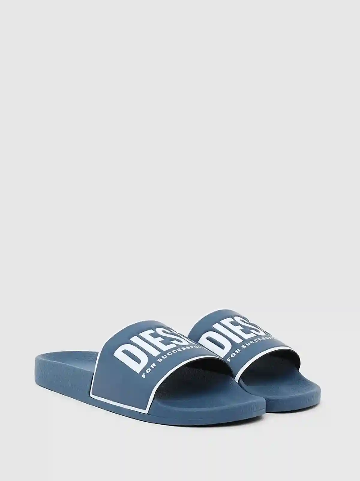 Blue Pool slides with logo print