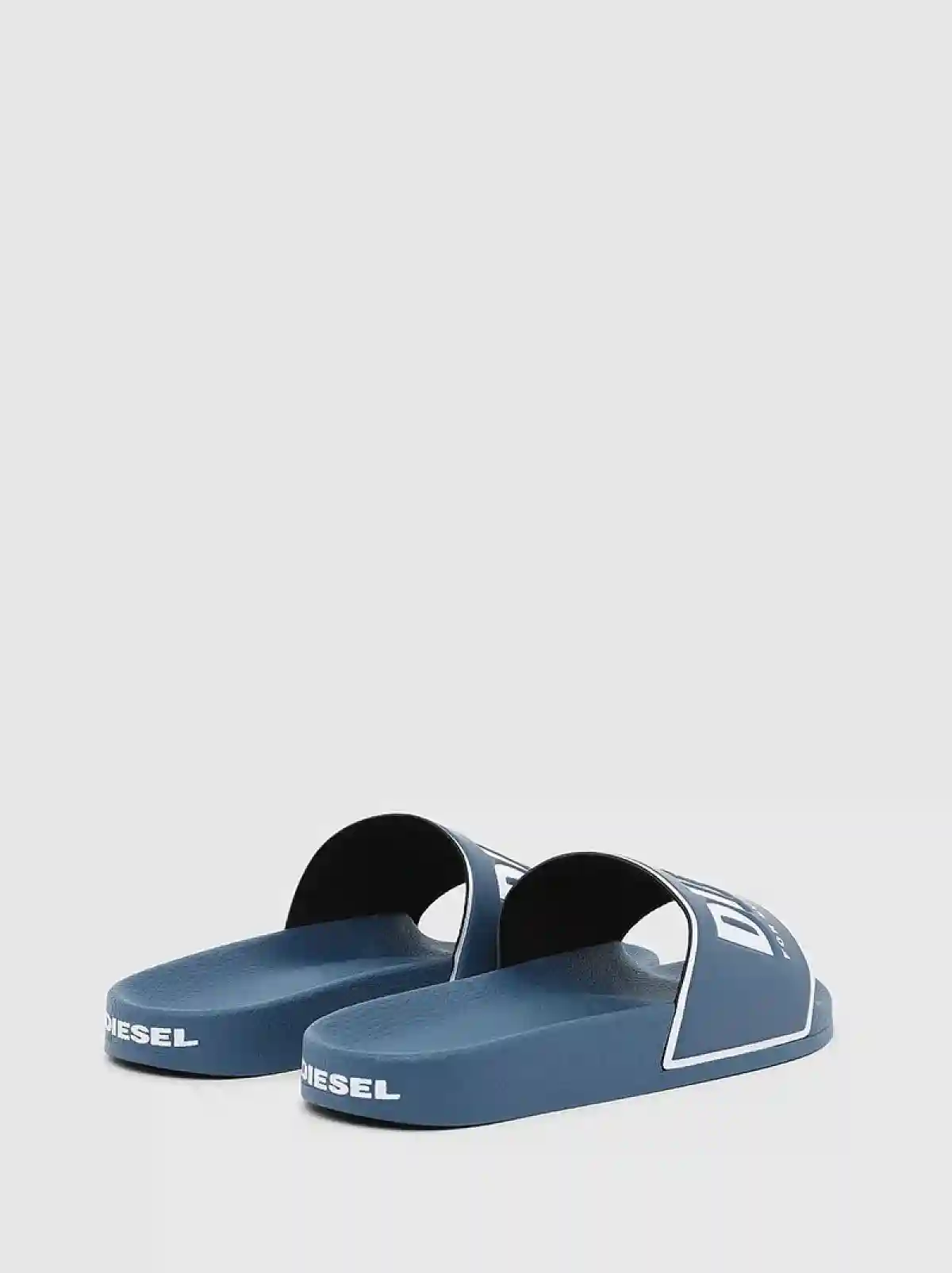 Blue Pool slides with logo print