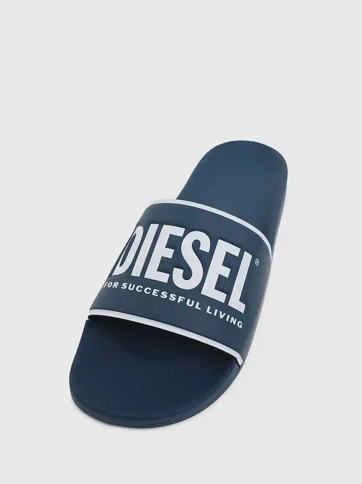 Blue Pool slides with logo print