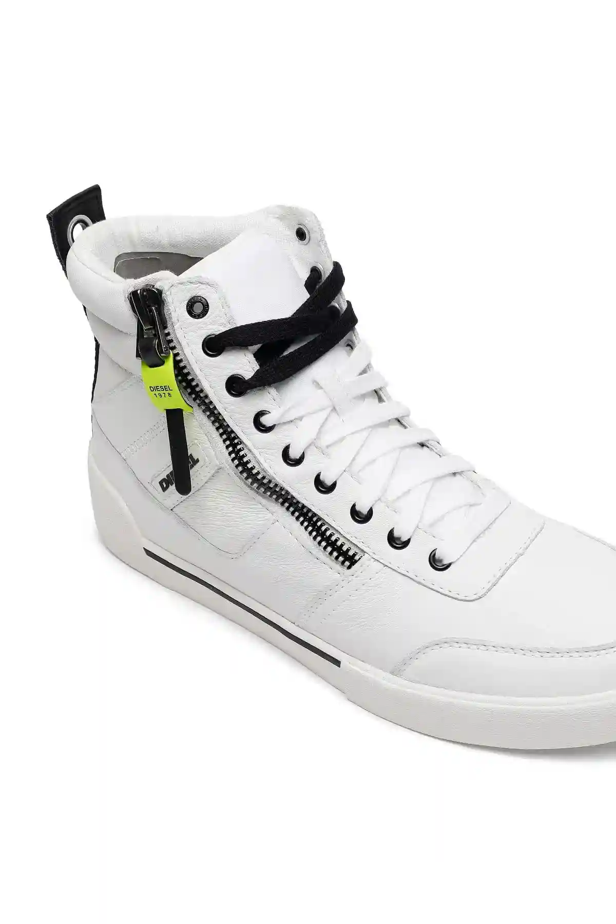 White S-Dvelows-High-top sneakers in panelled suede
