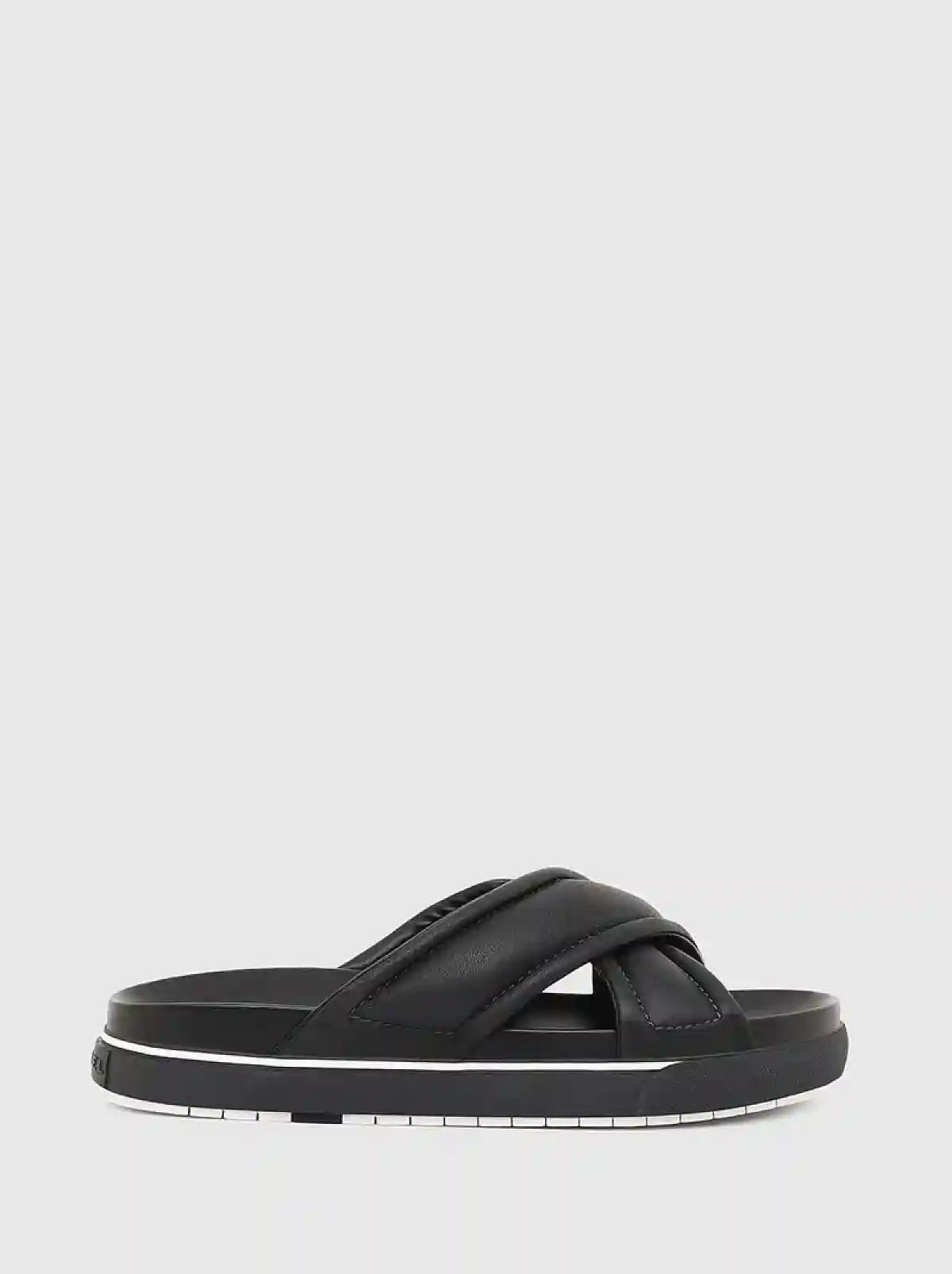 Black Leather sandals with crossed straps