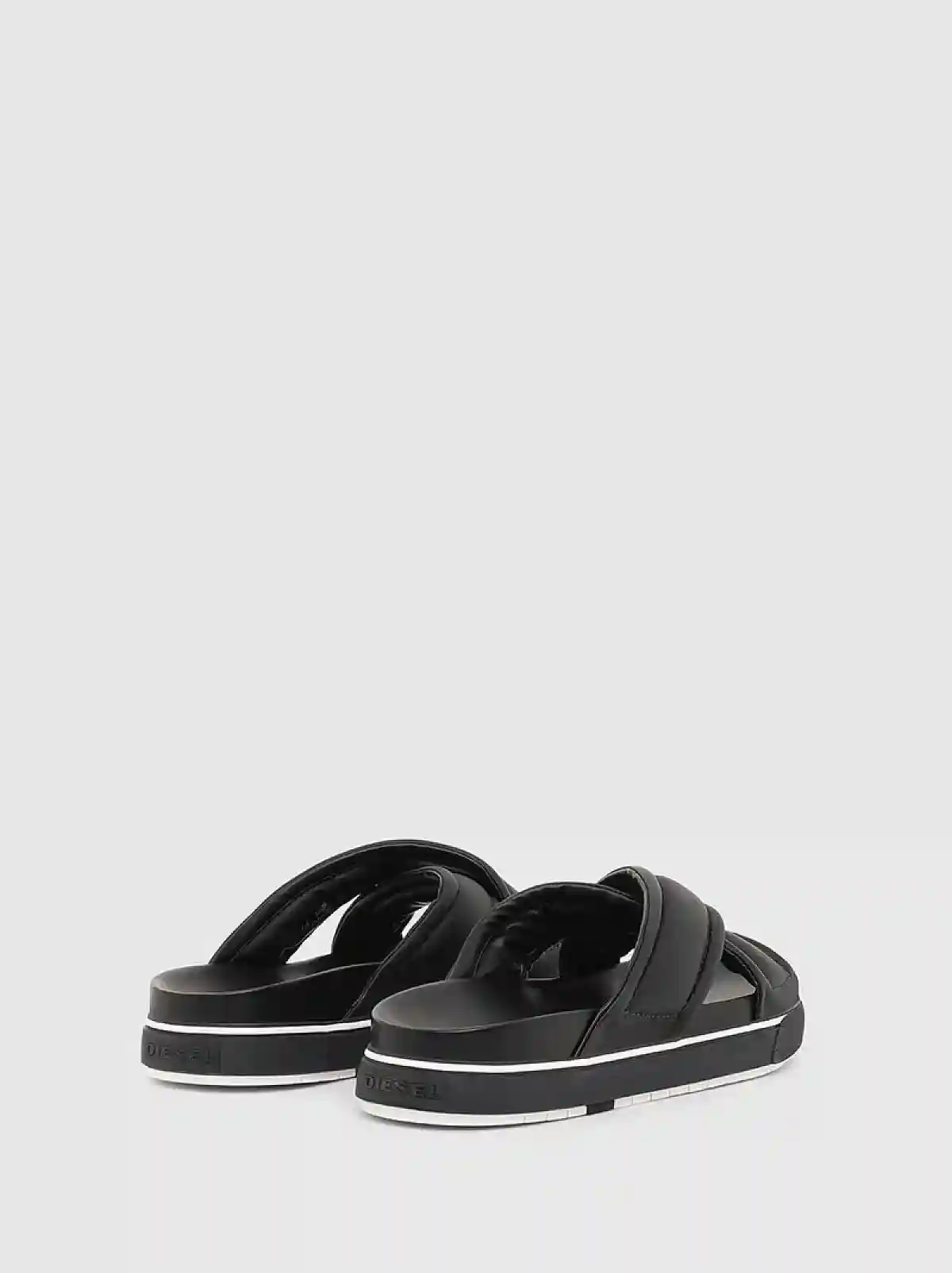 Black Leather sandals with crossed straps