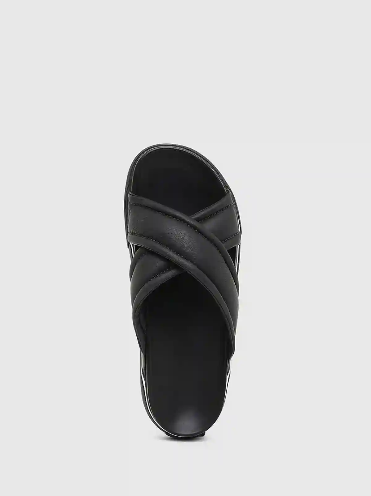 Black Leather sandals with crossed straps