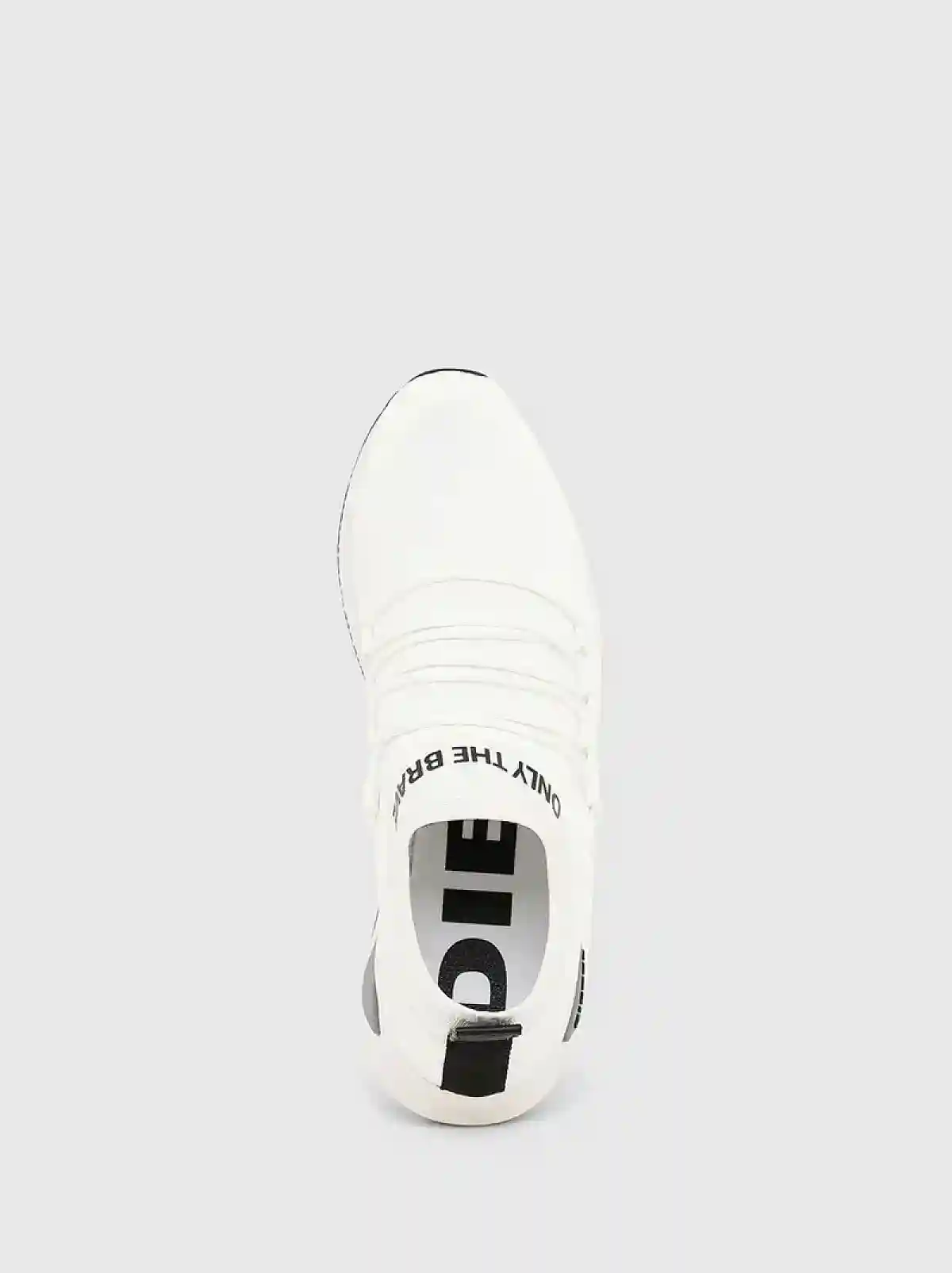 White Lace-up sock sneakers with tape detail
