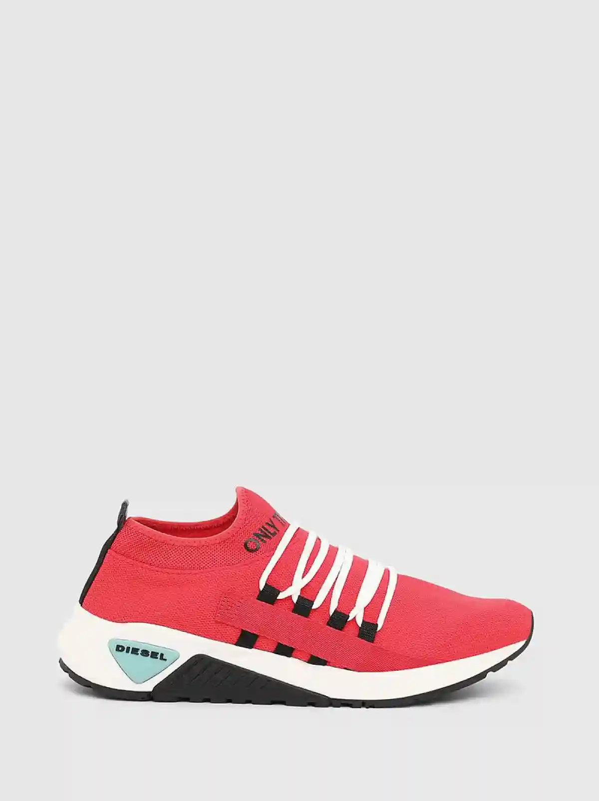 Red Lace-up sock sneakers with tape detail