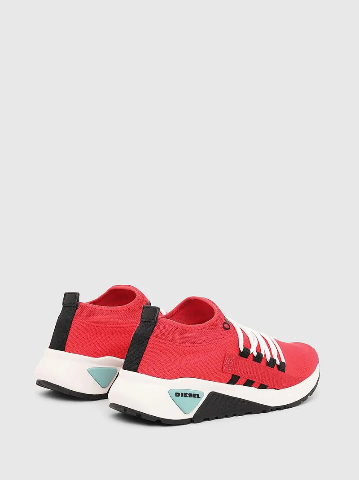 Red Lace-up sock sneakers with tape detail