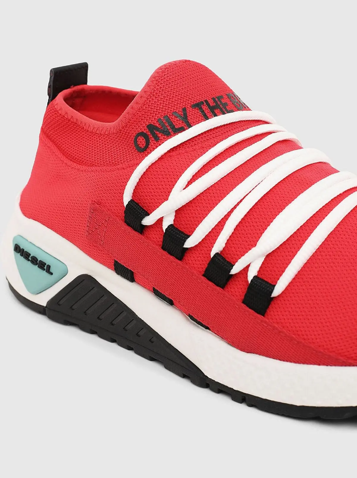 Red Lace-up sock sneakers with tape detail