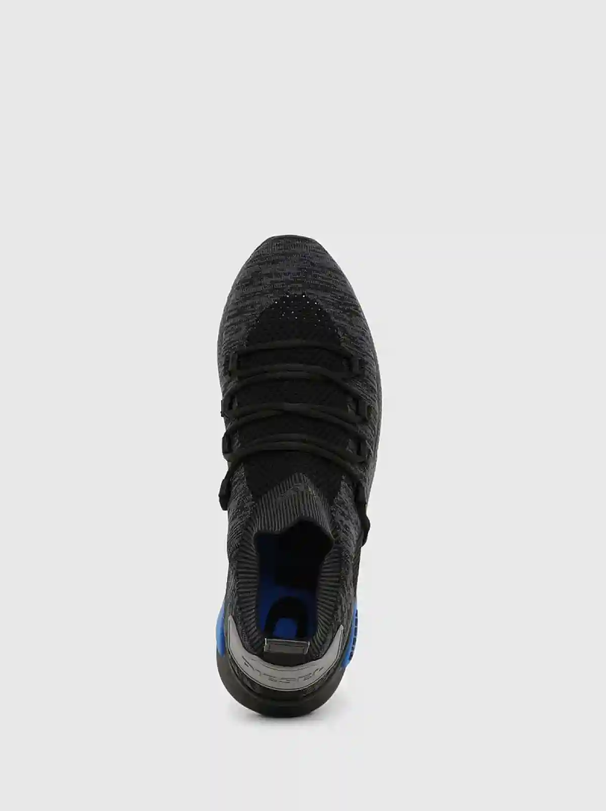 Black Lace-up sock sneakers with knit upper