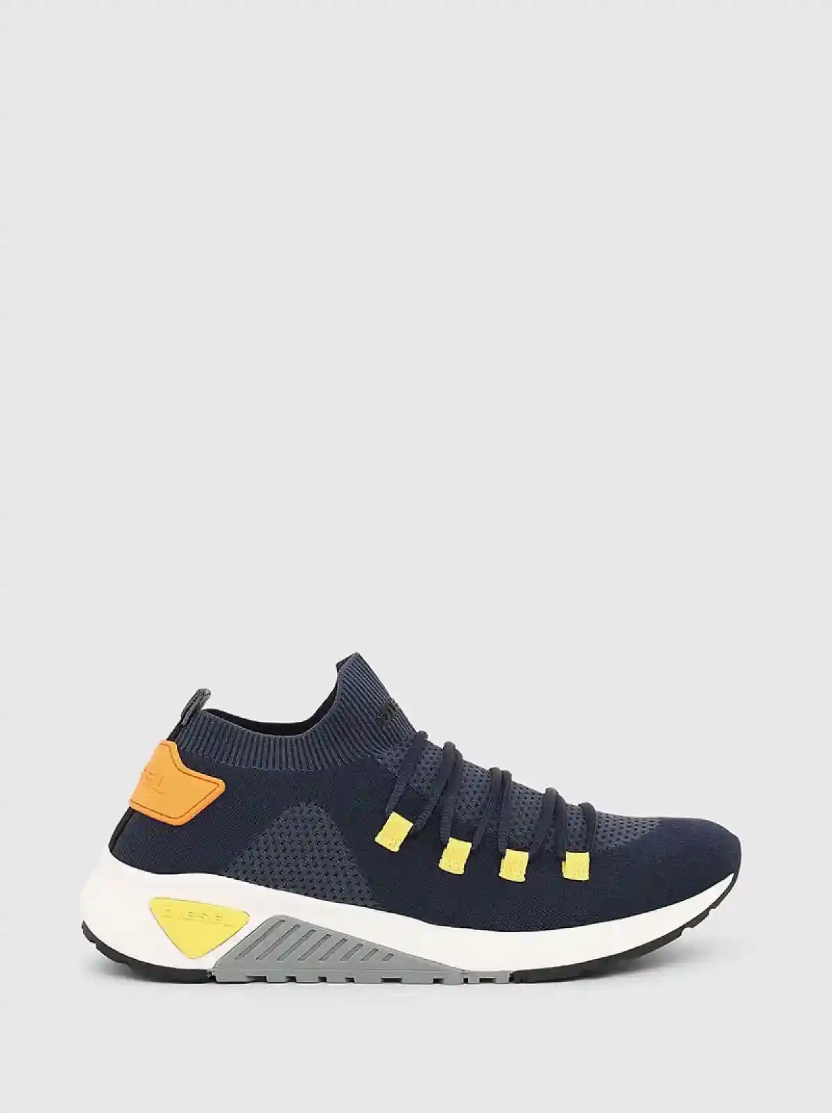 Blue Lace-up sock sneakers with knit upper