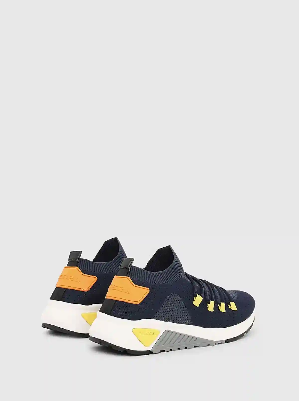 Blue Lace-up sock sneakers with knit upper