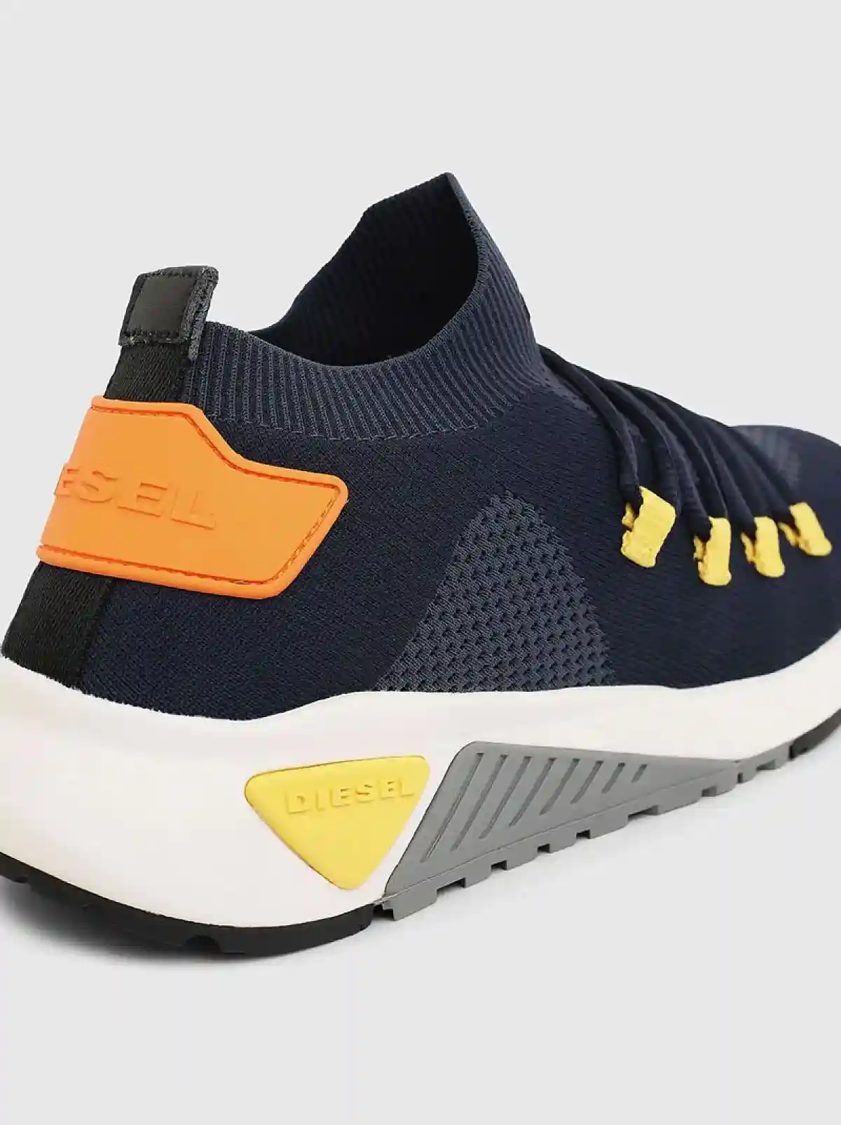 Blue Lace-up sock sneakers with knit upper