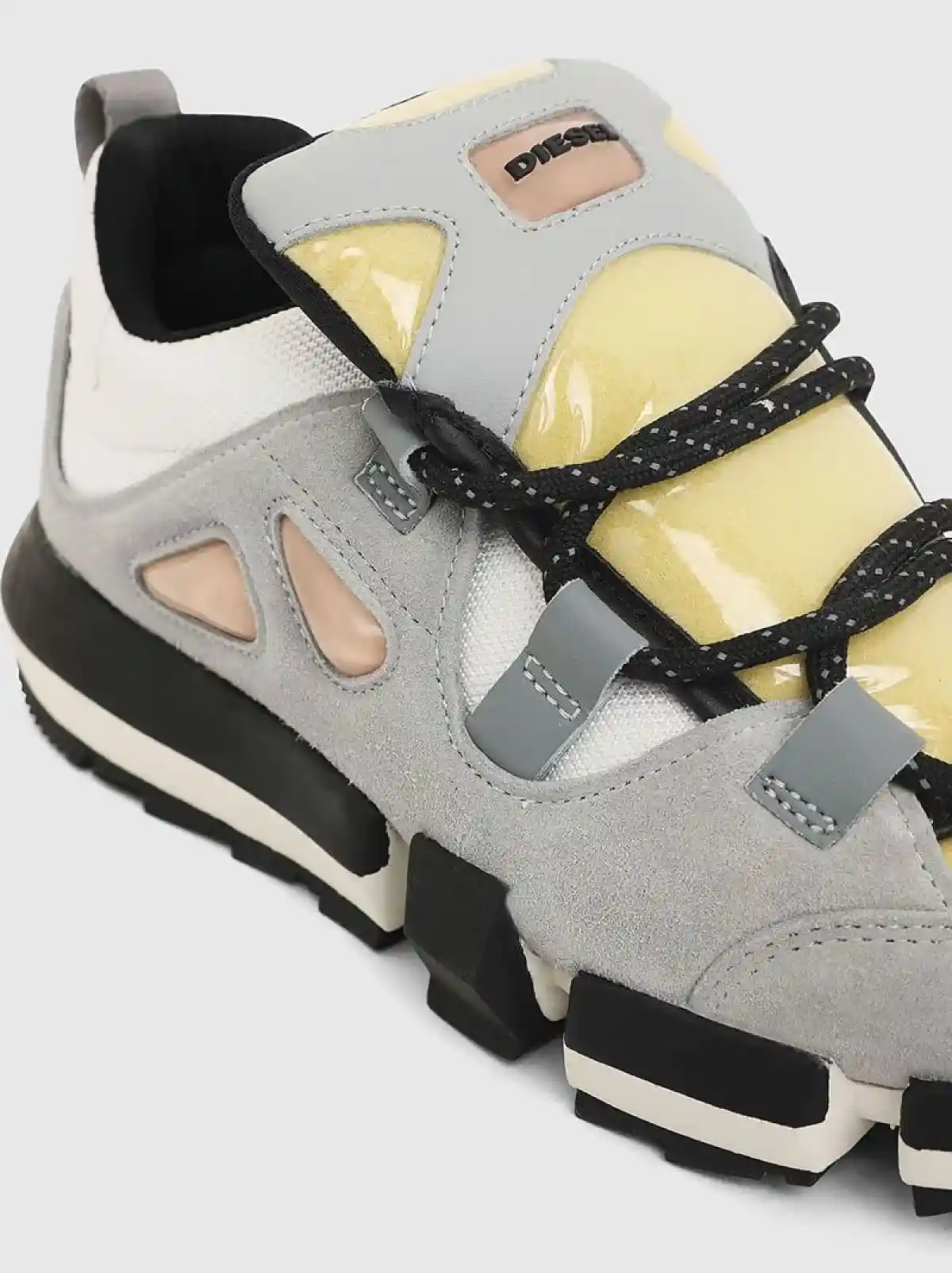 Grey Hybrid sneakers in mesh and suede