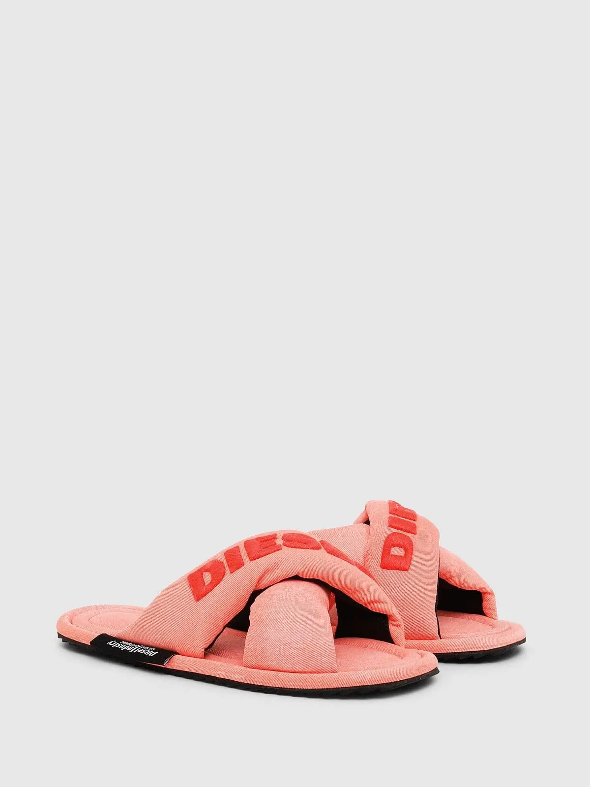 Black Crossover slides in fluo canvas