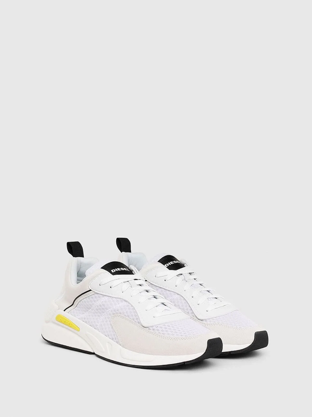 White Sneakers in mesh and suede
