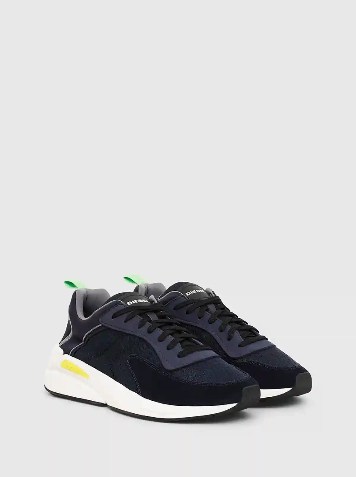 Blue Sneakers in mesh and suede