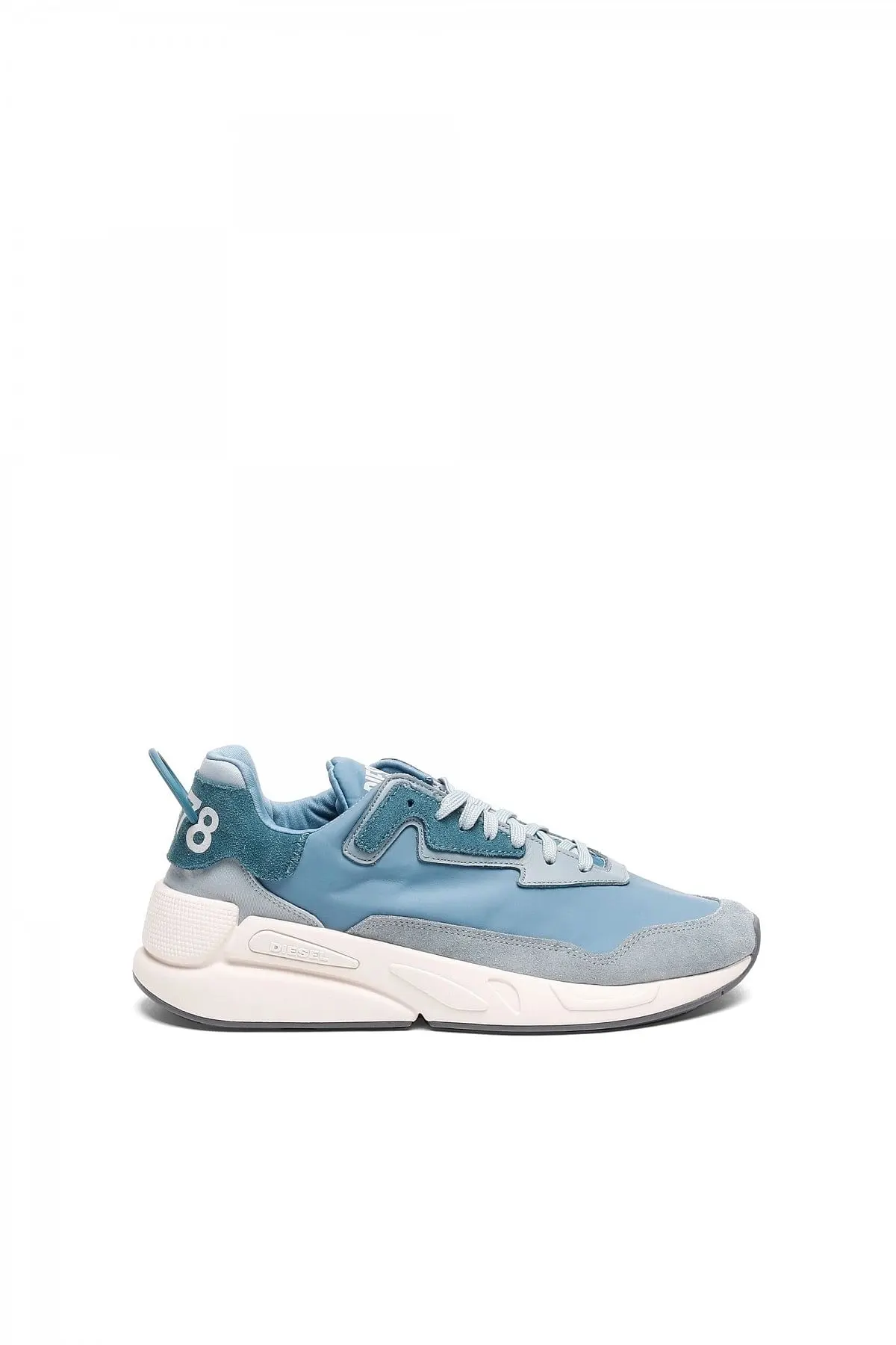 Blue Sneakers in nylon leather and suede