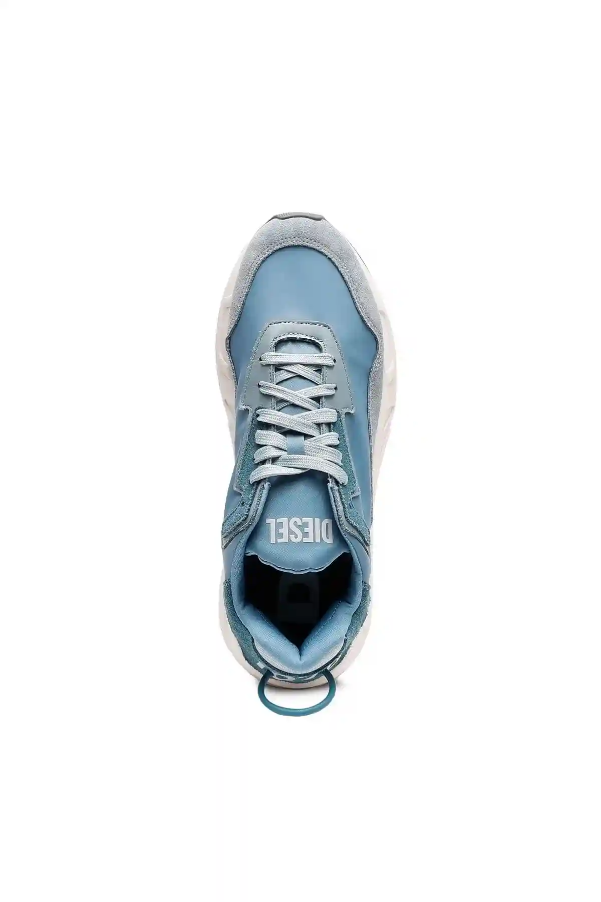 Blue Sneakers in nylon leather and suede