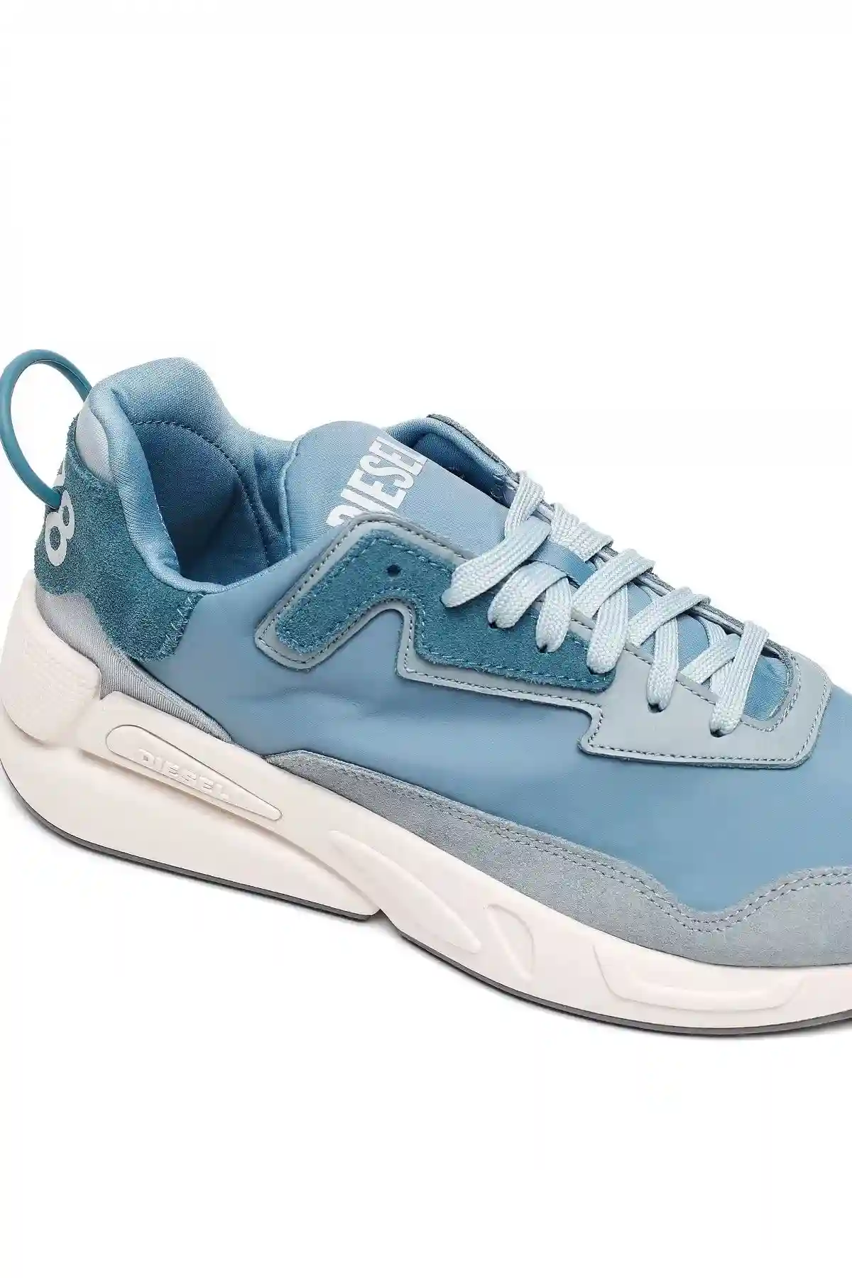 Blue Sneakers in nylon leather and suede