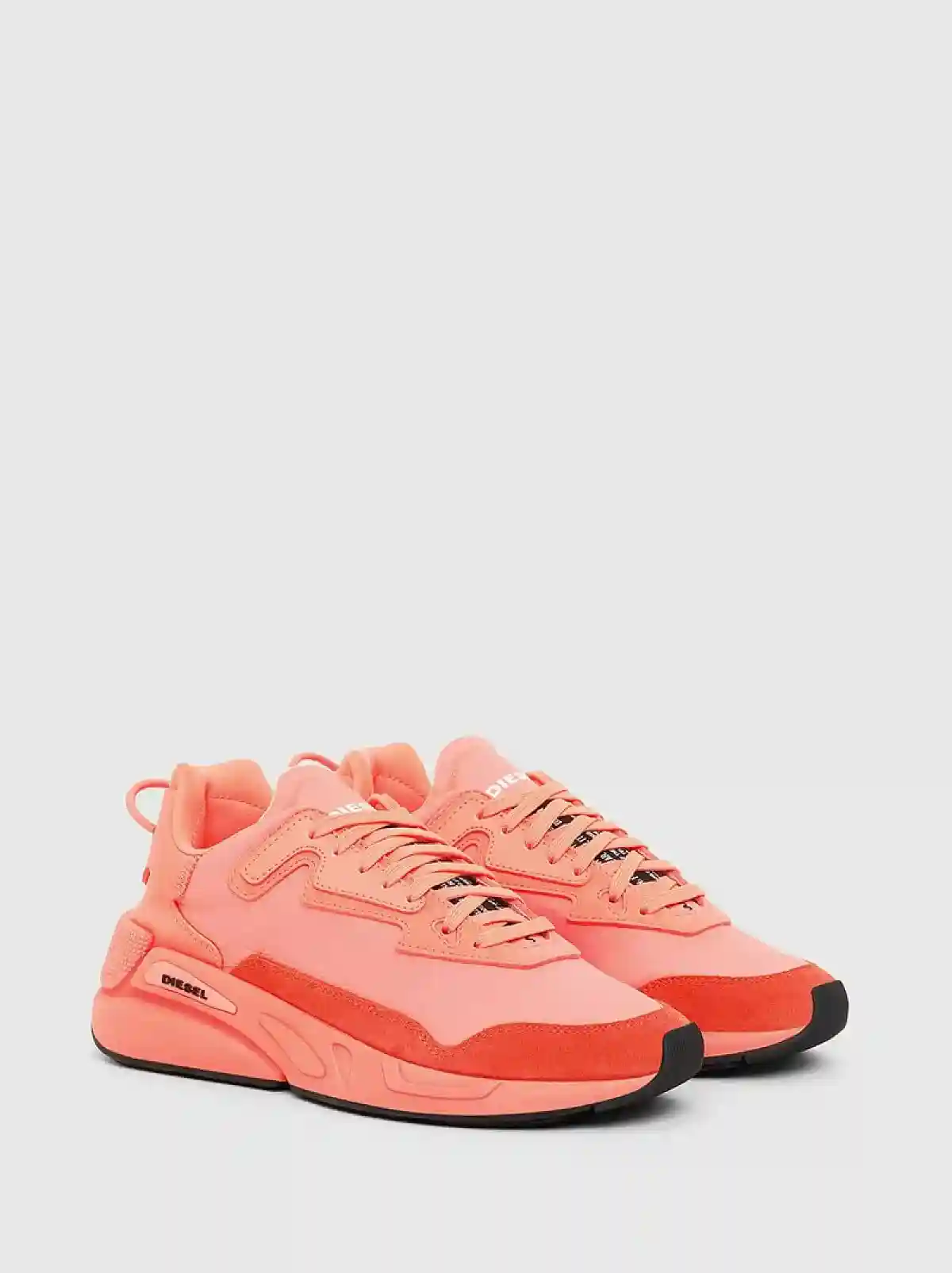 Pink Monochrome sneakers in nylon and suede