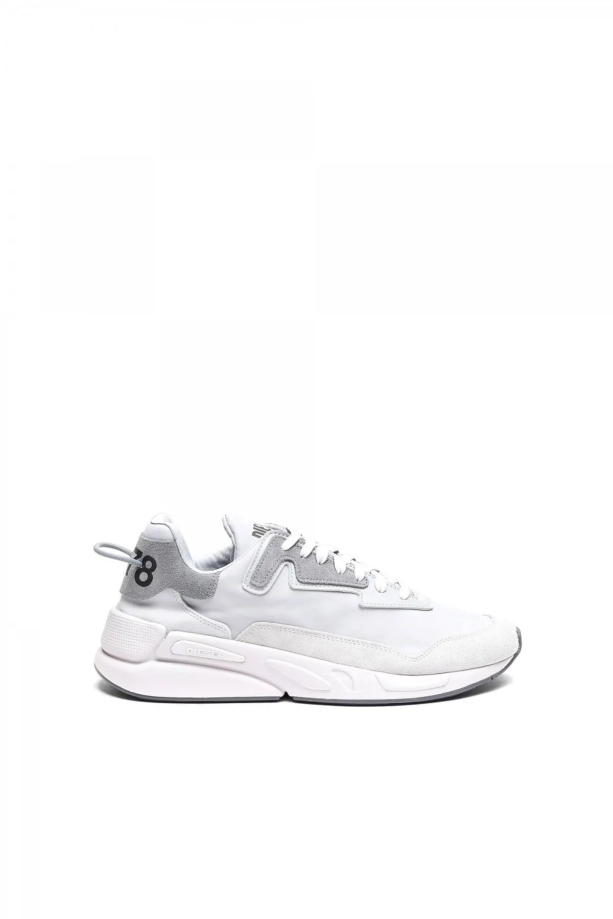 Grey Sneakers in nylon leather and suede