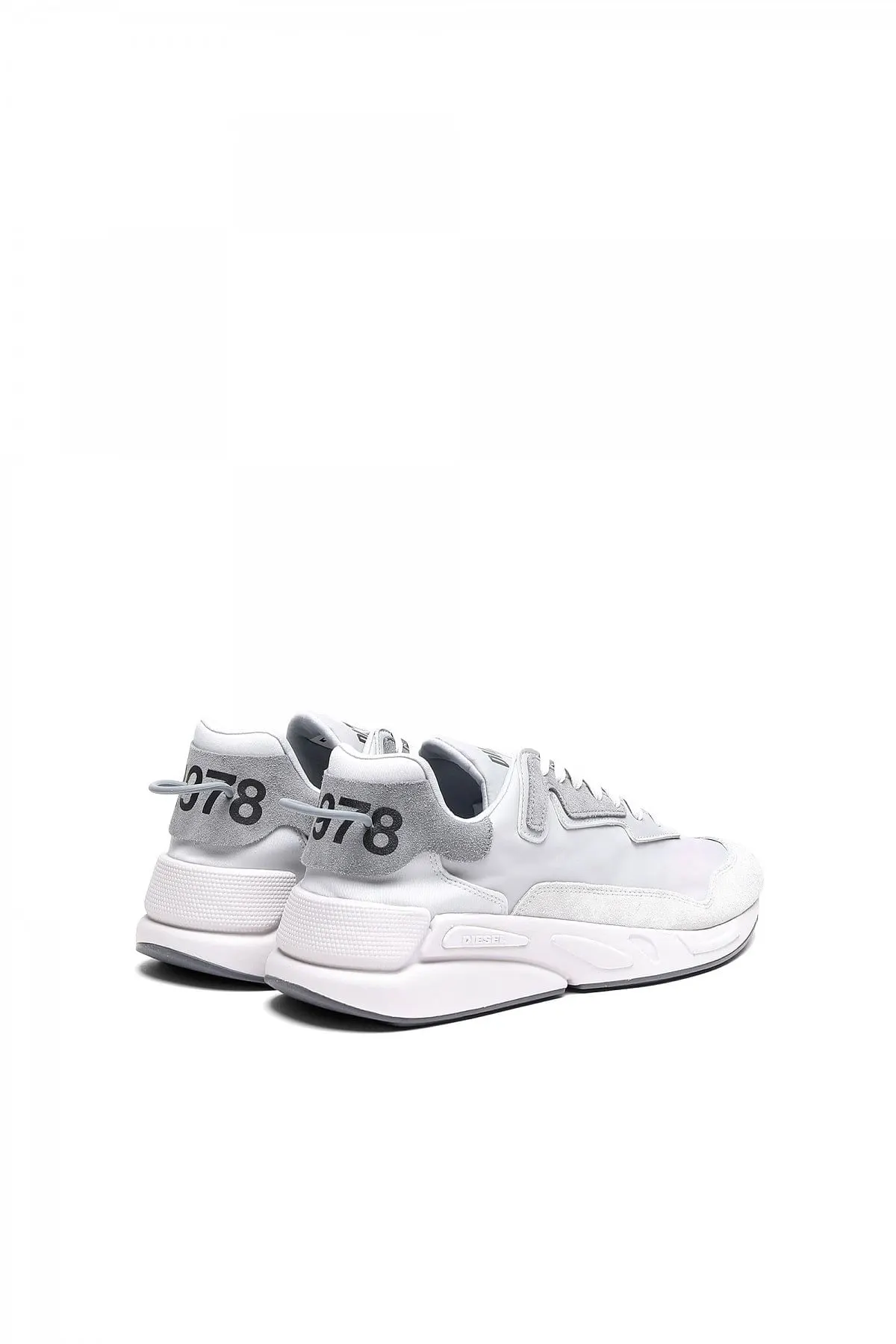 Grey Sneakers in nylon leather and suede